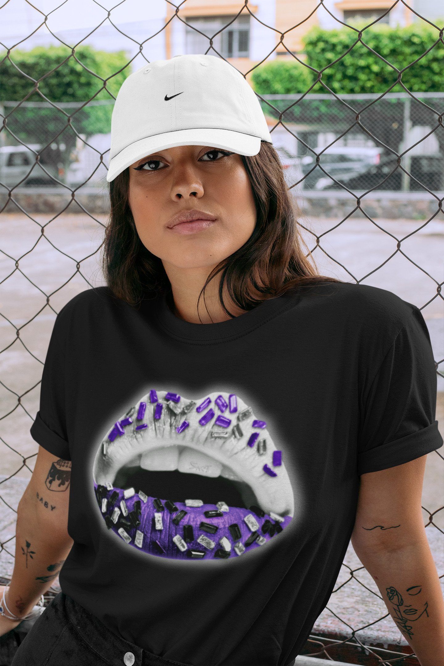 Jordan 1 WMNS Court Purple Shirt To Match Jordans Lips Jewel Sneaker Tees Jordan 1 WMNS Court Purple Drip Gear Zone Sneaker Matching Clothing Unisex Shirts