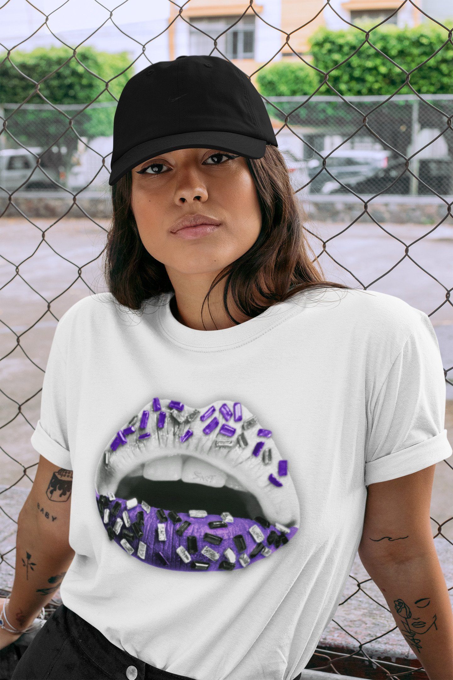 Jordan 1 WMNS Court Purple Shirt To Match Jordans Lips Jewel Sneaker Tees Jordan 1 WMNS Court Purple Drip Gear Zone Sneaker Matching Clothing Unisex Shirts