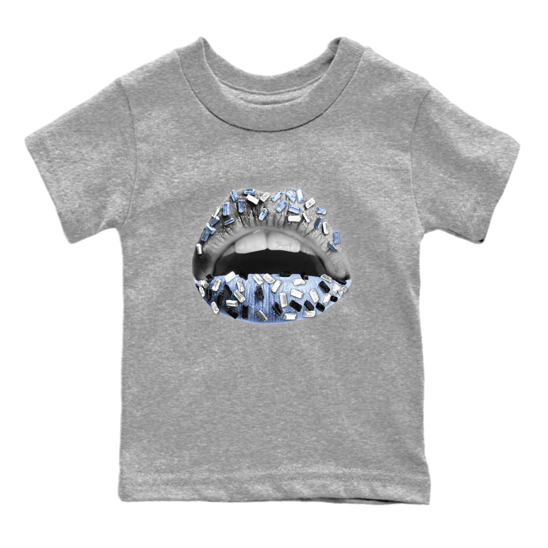 Air Jordan 11 White Cement Sneaker Match Tees Lips Jewel Streetwear Sneaker Shirt Air Jordan 11 Cement Grey Sneaker Release Tees Kids Shirts Heather Grey 2