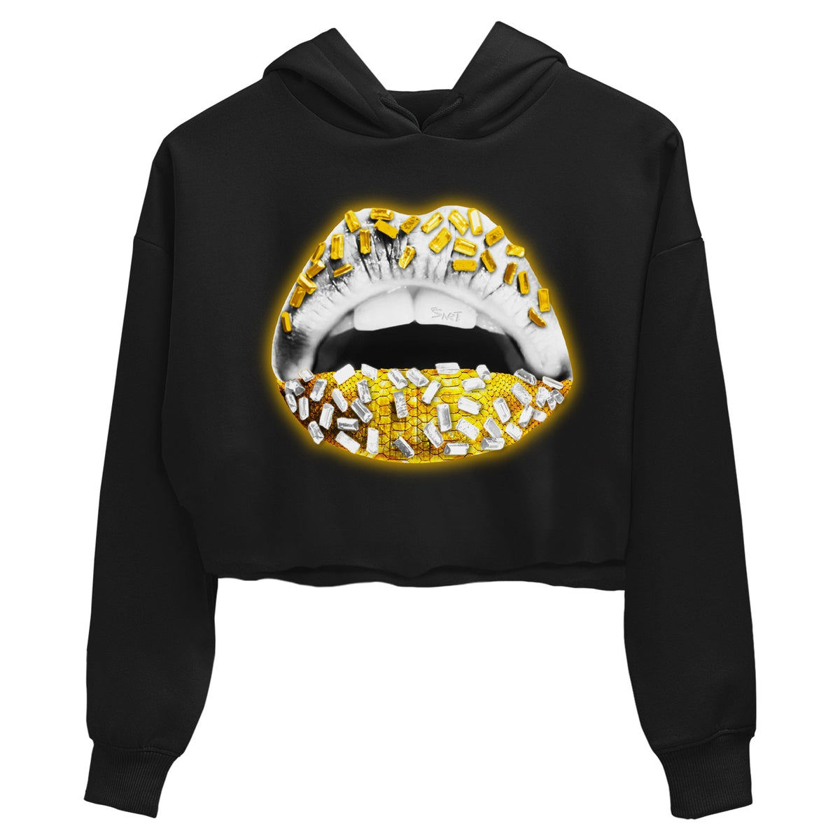 Jordan 11 Yellow Python Sneaker Matching T-Shirt Lips Jewel Sneaker Tees Jordan 11 Yellow Python Sneaker Release Tees Women's Shirts