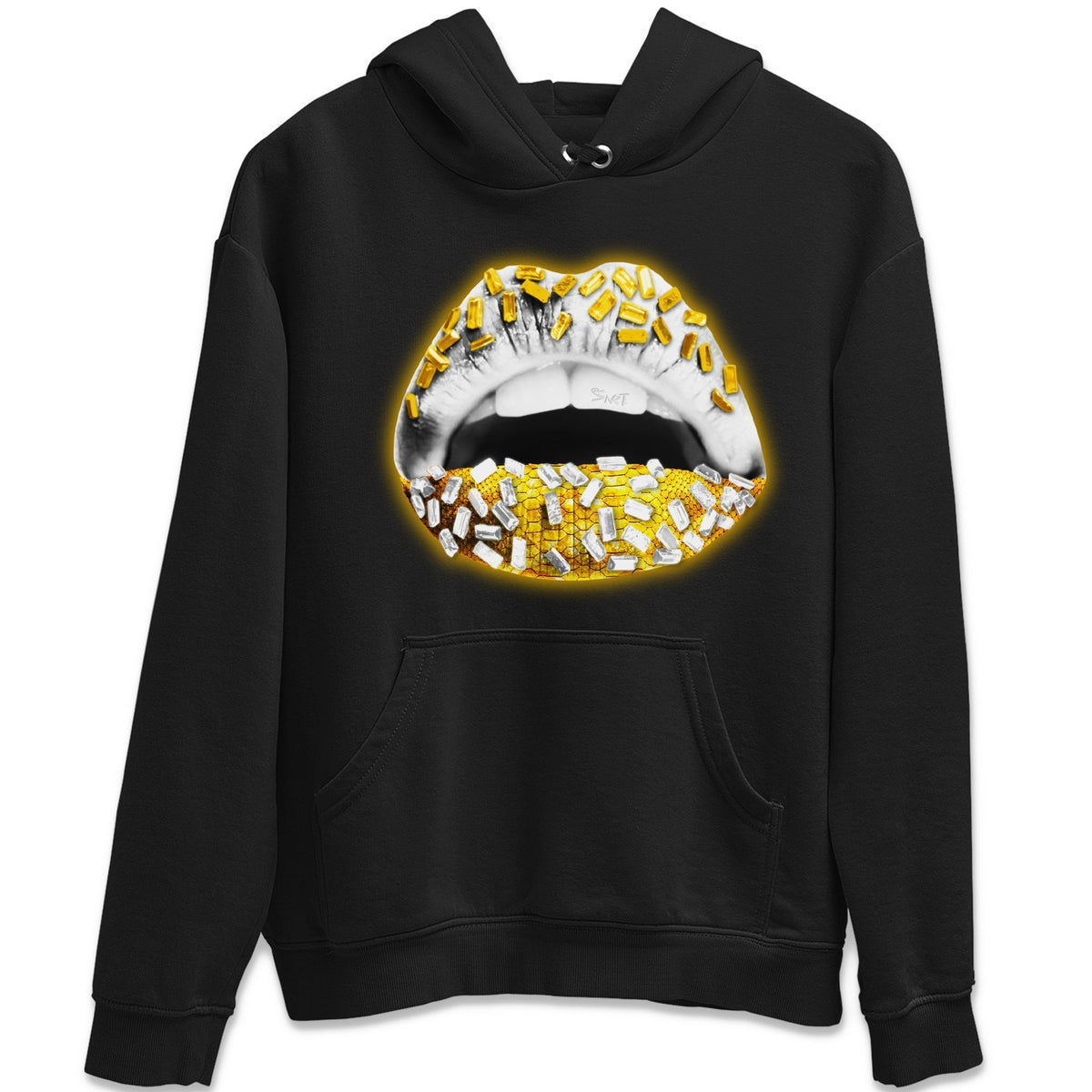 Jordan 11 Yellow Python Sneaker Matching T-Shirt Lips Jewel Sneaker Tees Jordan 11 Yellow Python Sneaker Release Tees Crew Neck Tees