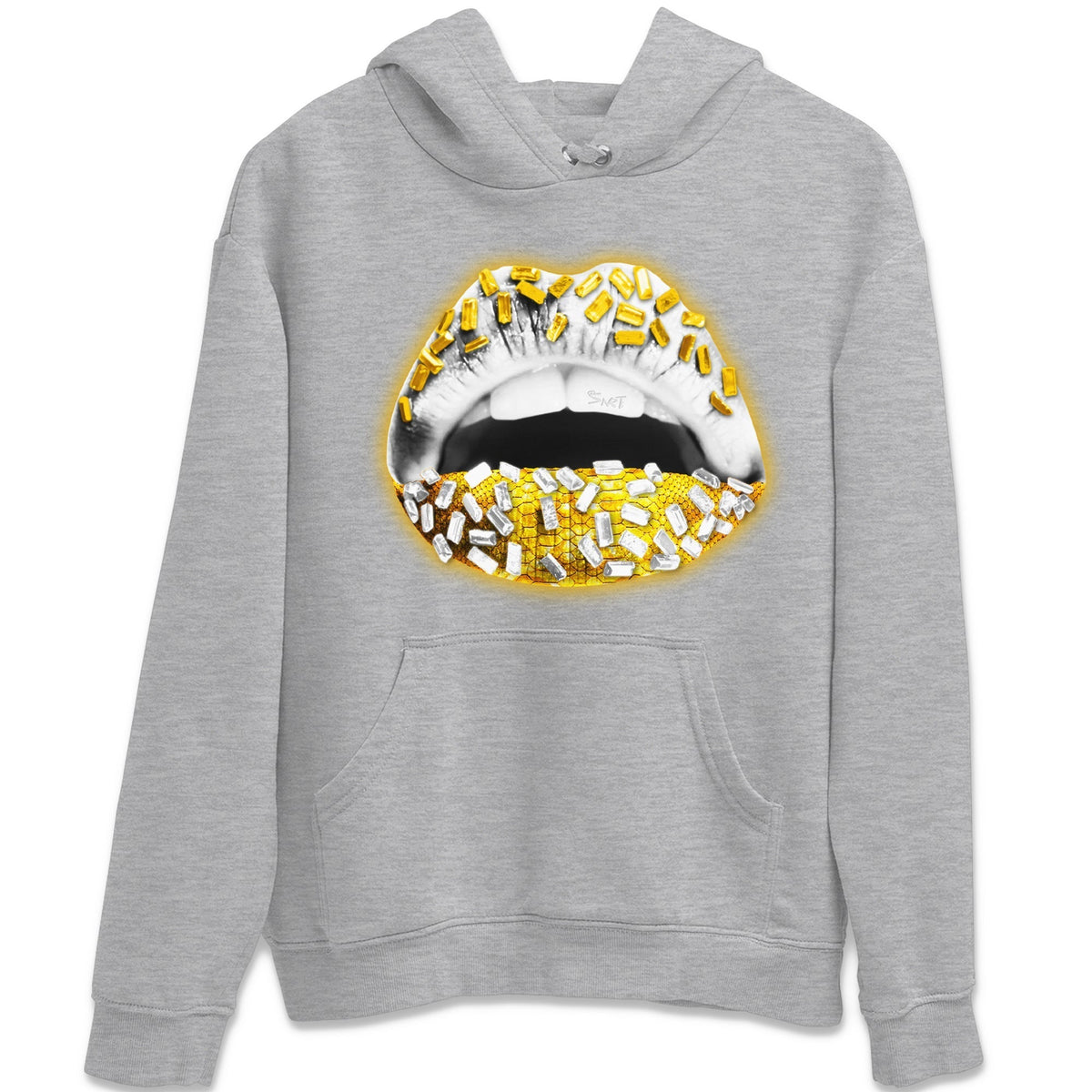 Jordan 11 Yellow Python Sneaker Matching T-Shirt Lips Jewel Sneaker Tees Jordan 11 Yellow Python Sneaker Release Tees Crew Neck Tees