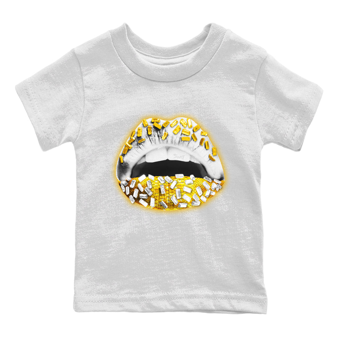 Jordan 11 Yellow Python Sneaker Matching T-Shirt Lips Jewel Sneaker Tees Jordan 11 Yellow Python Sneaker Release Tees Kids Shirts