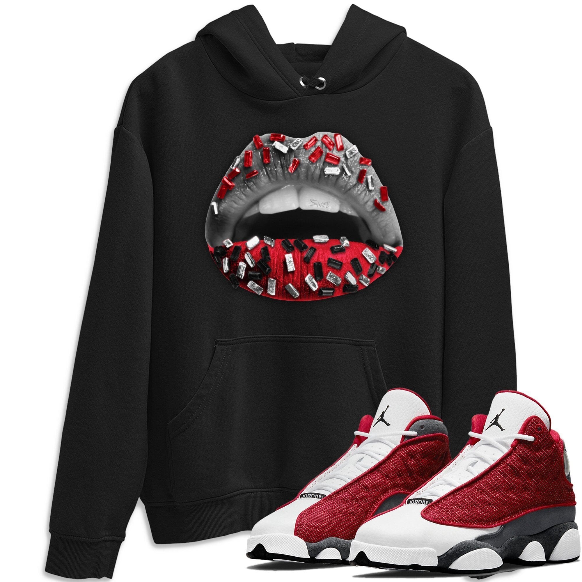 Jordan 13 Red Flint Shirt To Match Jordans Lips Jewel Sneaker Tees Jordan 13 Red Flint Drip Gear Zone Sneaker Matching Clothing Unisex Shirts