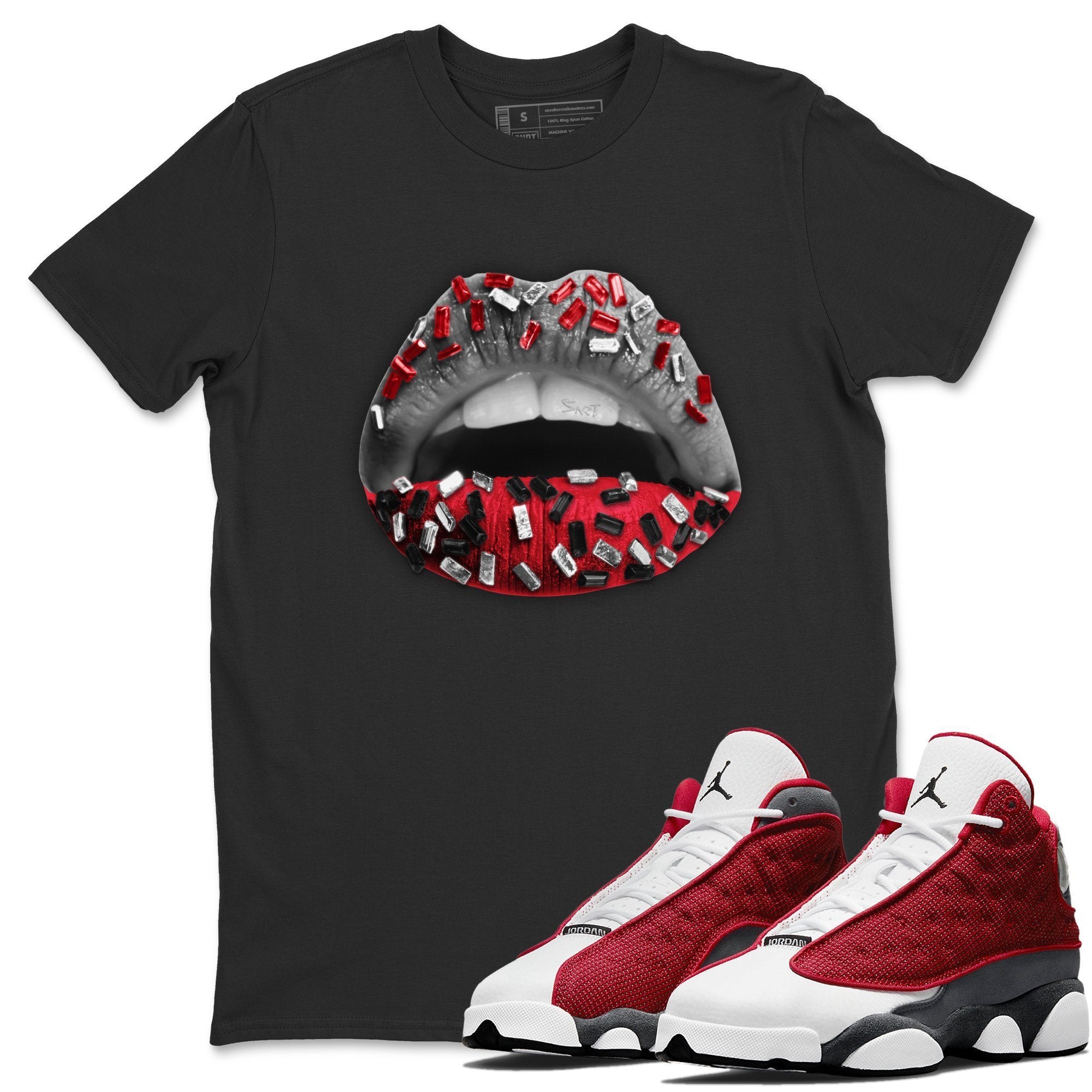 Jordan 13 Red Flint Shirt To Match Jordans Lips Jewel Sneaker Tees Jordan 13 Red Flint Drip Gear Zone Sneaker Matching Clothing Unisex Shirts