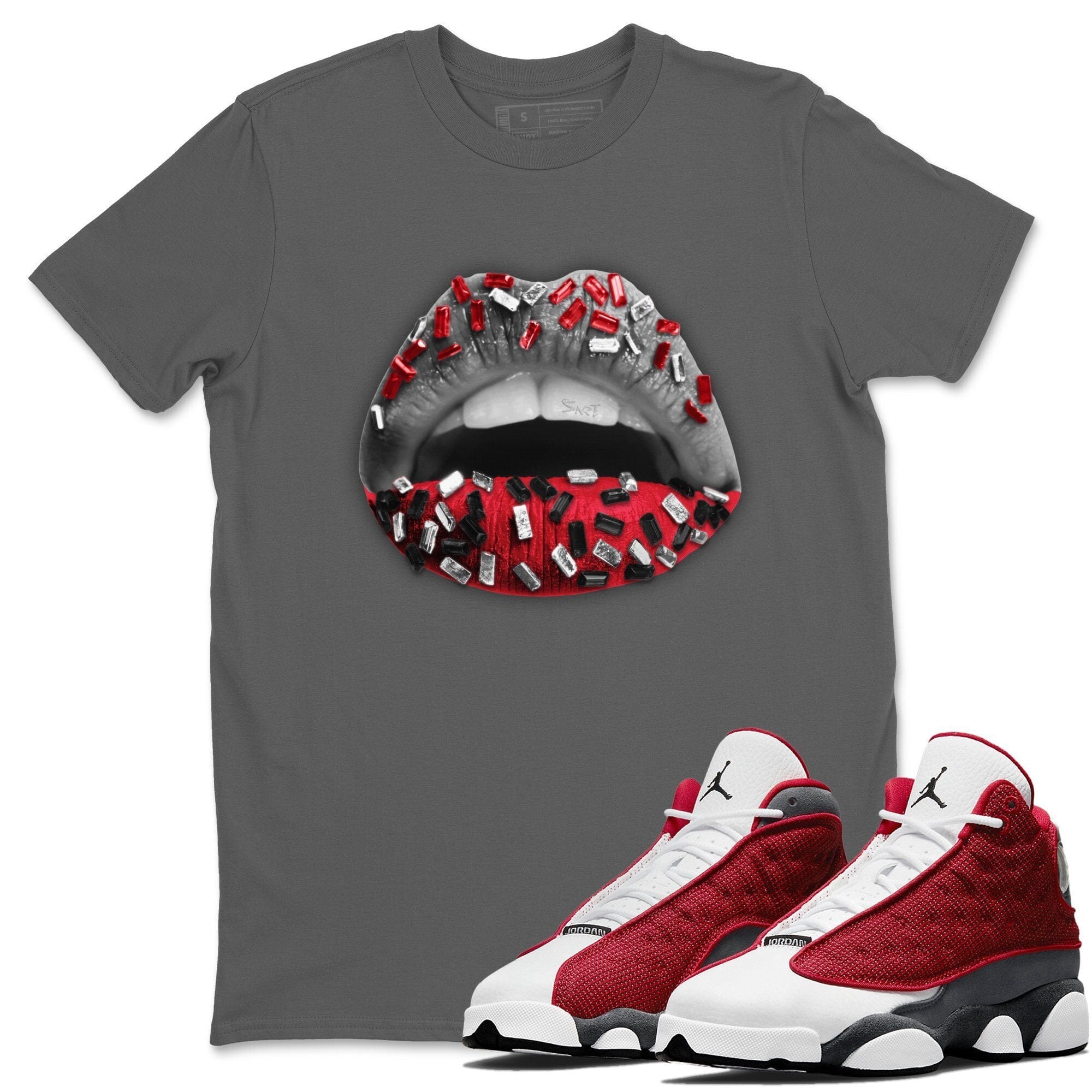 Jordan 13 Red Flint Shirt To Match Jordans Lips Jewel Sneaker Tees Jordan 13 Red Flint Drip Gear Zone Sneaker Matching Clothing Unisex Shirts