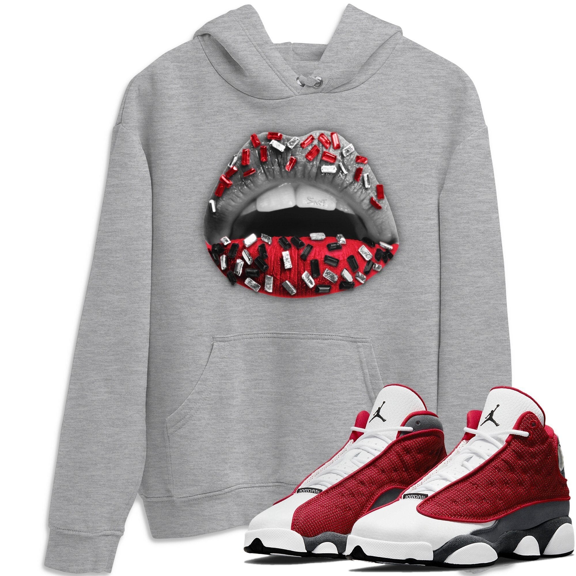 Jordan 13 Red Flint Shirt To Match Jordans Lips Jewel Sneaker Tees Jordan 13 Red Flint Drip Gear Zone Sneaker Matching Clothing Unisex Shirts