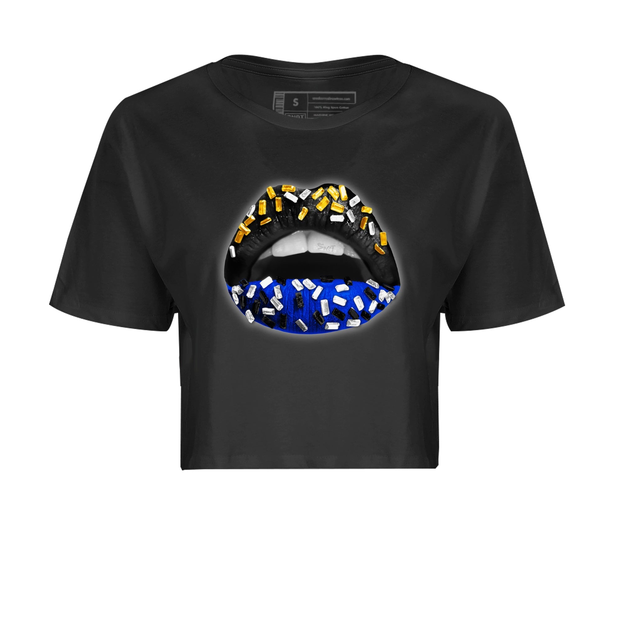 Air Jordan 14 Laney Sneaker Match Tees Lips Jewel Sneaker Tees Jordan 14 Laney Sneaker Release Tees Women's Shirts Black 2