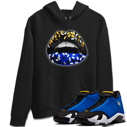 Air Jordan 14 Laney Sneaker Match Tees Lips Jewel Sneaker Tees Jordan 14 Laney Sneaker Release Tees Unisex Shirts Black 1