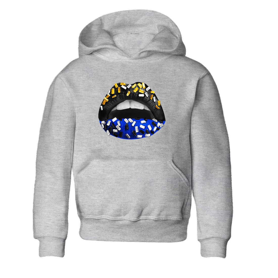 Air Jordan 14 Laney Sneaker Match Tees Lips Jewel Sneaker Tees Jordan 14 Laney Sneaker Release Tees Kids Shirts Heather Grey 2