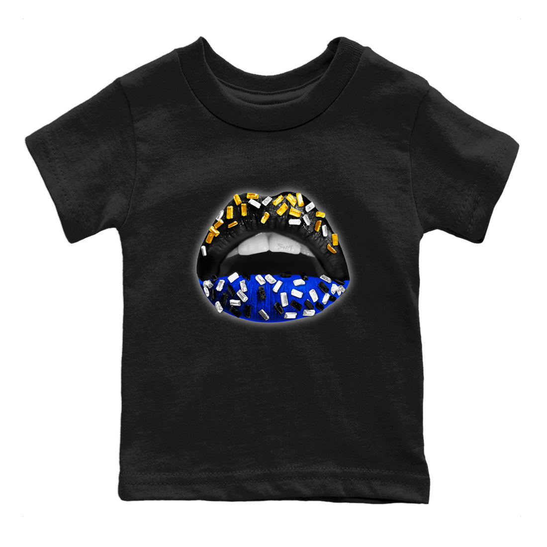 Air Jordan 14 Laney Sneaker Match Tees Lips Jewel Sneaker Tees Jordan 14 Laney Sneaker Release Tees Kids Shirts Black 2