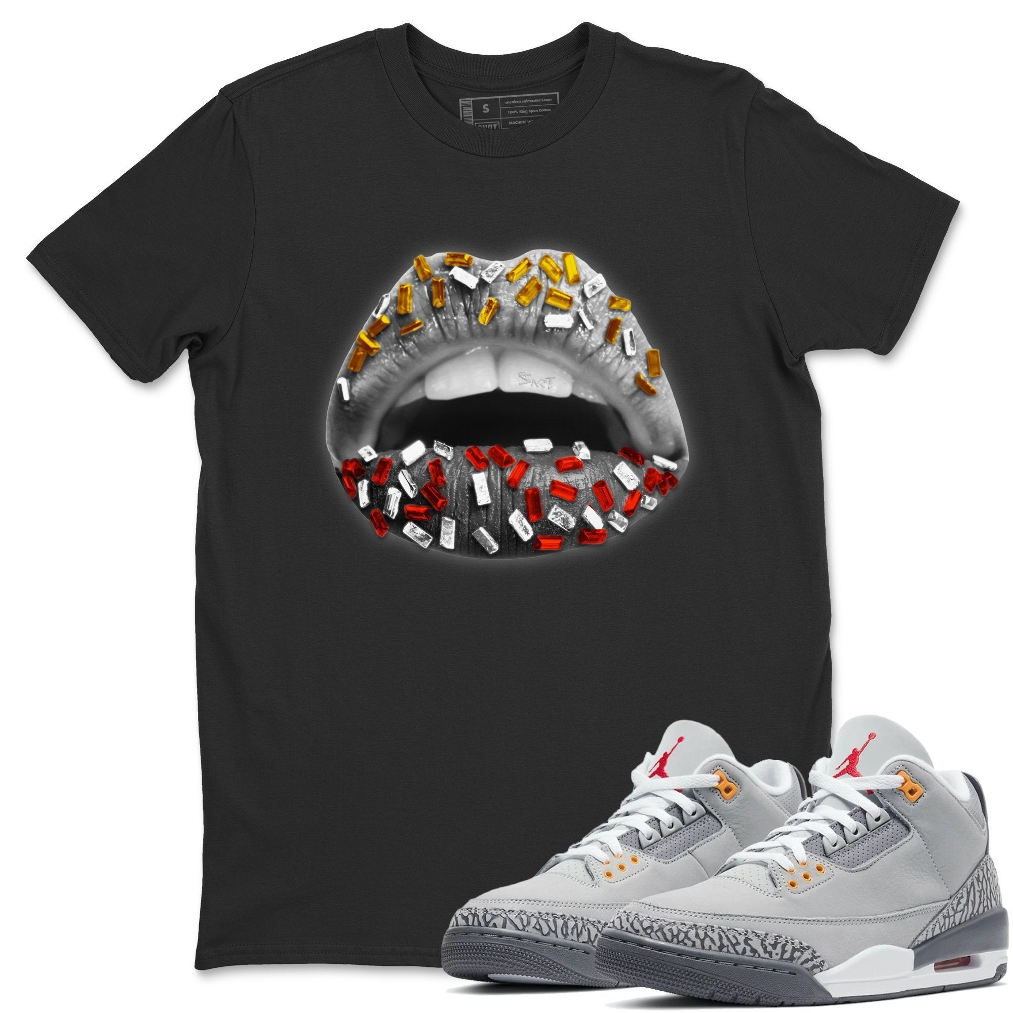 Jordan 3 Cool Grey Shirt To Match Jordans Lips Jewel Sneaker Tees Jordan 3 Cool Grey Drip Gear Zone Sneaker Matching Clothing Unisex Shirts