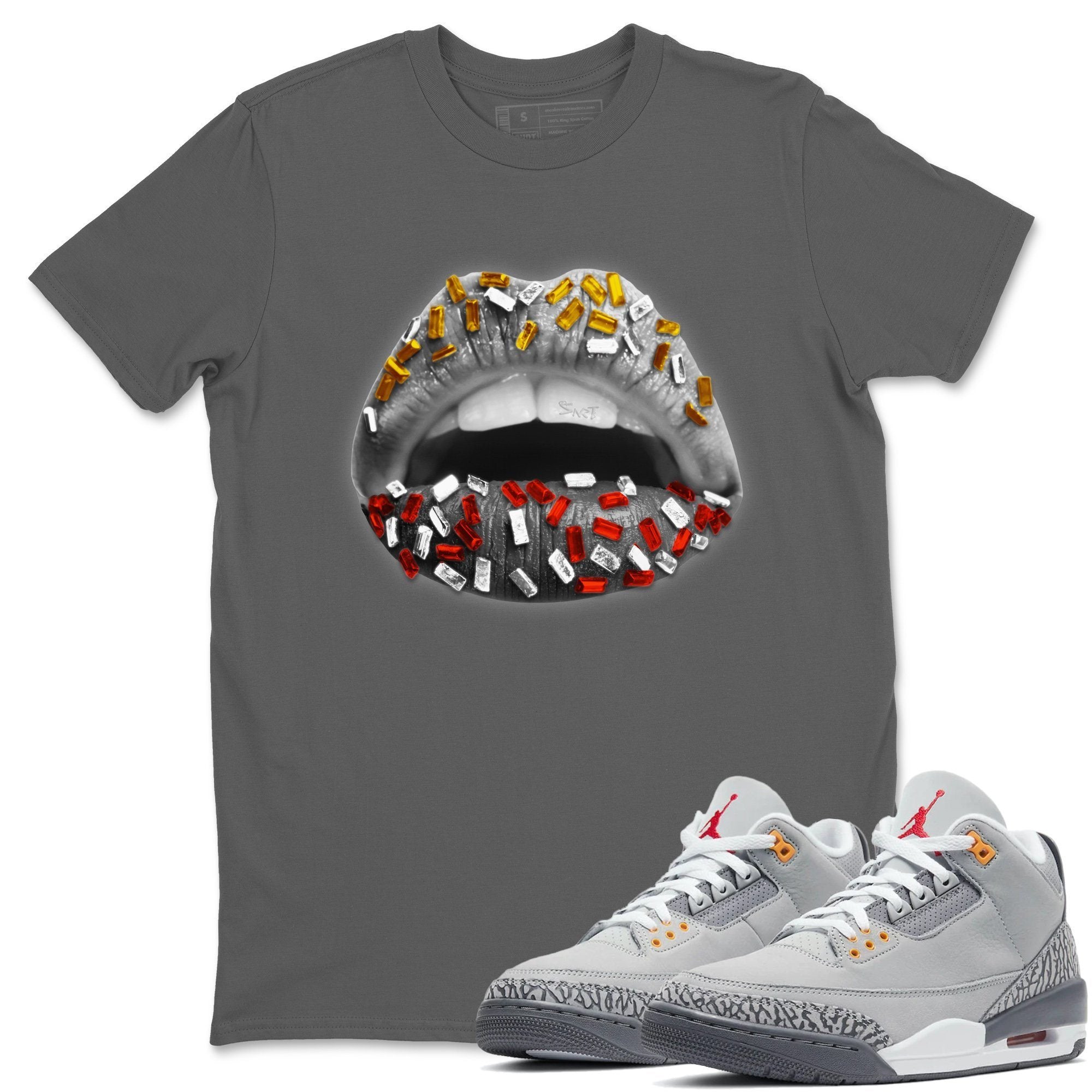 Jordan 3 Cool Grey Shirt To Match Jordans Lips Jewel Sneaker Tees Jordan 3 Cool Grey Drip Gear Zone Sneaker Matching Clothing Unisex Shirts