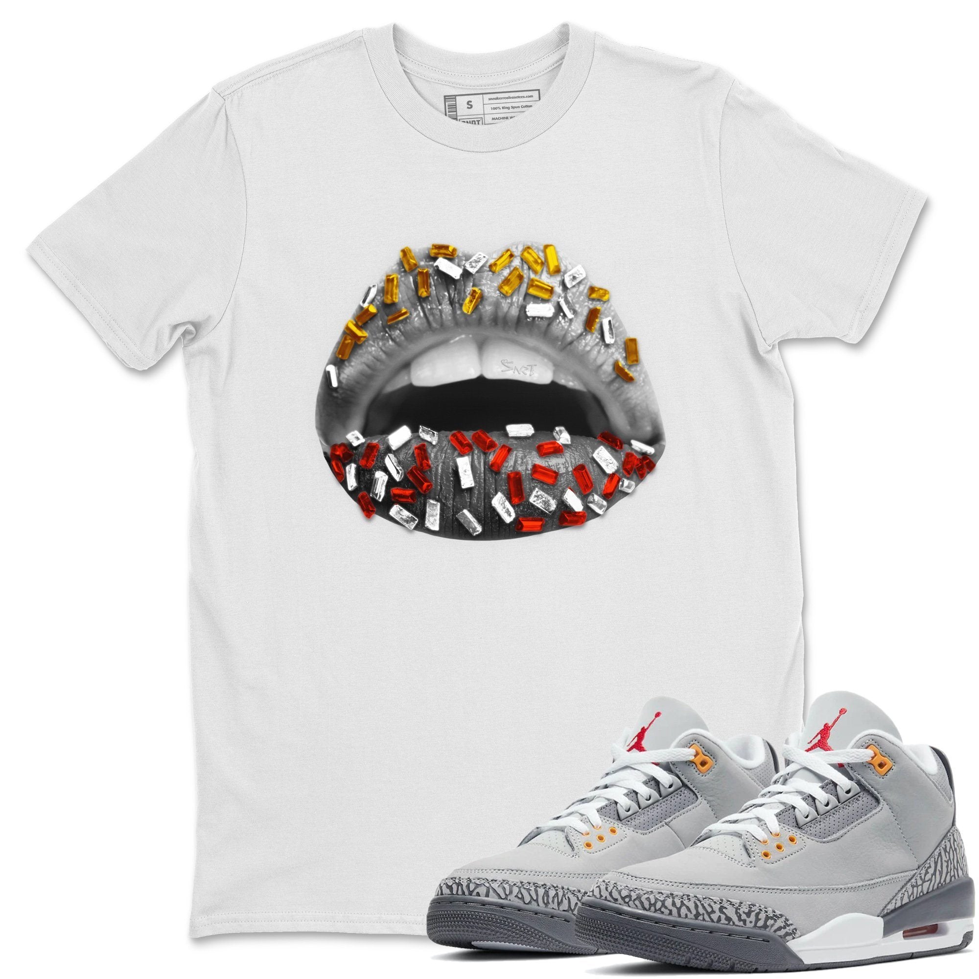 Jordan 3 Cool Grey Shirt To Match Jordans Lips Jewel Sneaker Tees Jordan 3 Cool Grey Drip Gear Zone Sneaker Matching Clothing Unisex Shirts