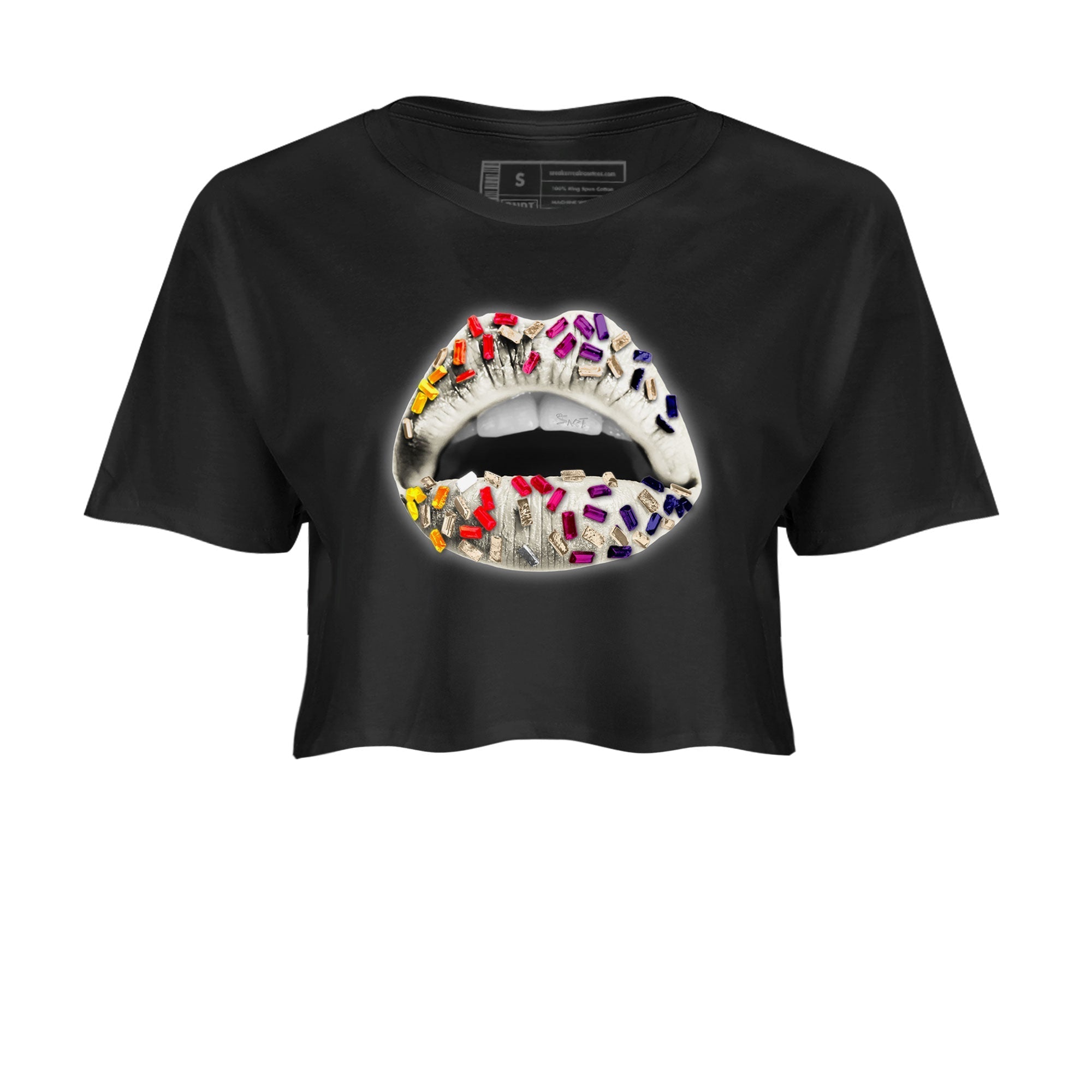Air Jordan 3 X J Balvin shirt to match jordans Lips Jewel Streetwear Sneaker Shirt Air Jordan 3 X J Balvin Drip Gear Zone Sneaker Matching Clothing LGBT Pride T-Shirt Black 2 Crop T-Shirt