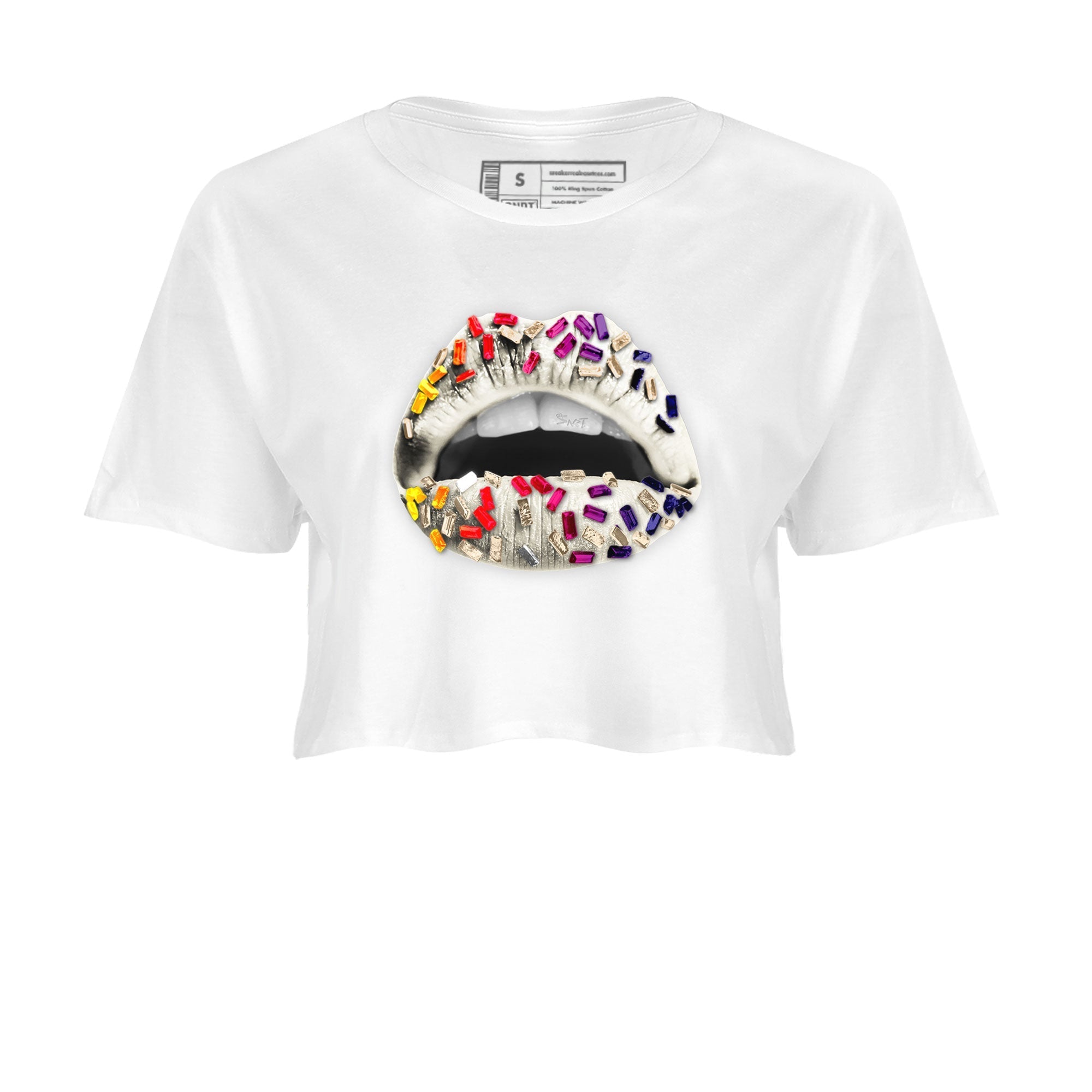 Air Jordan 3 X J Balvin shirt to match jordans Lips Jewel Streetwear Sneaker Shirt Air Jordan 3 X J Balvin Drip Gear Zone Sneaker Matching Clothing LGBT Pride T-Shirt White 2 Crop T-Shirt