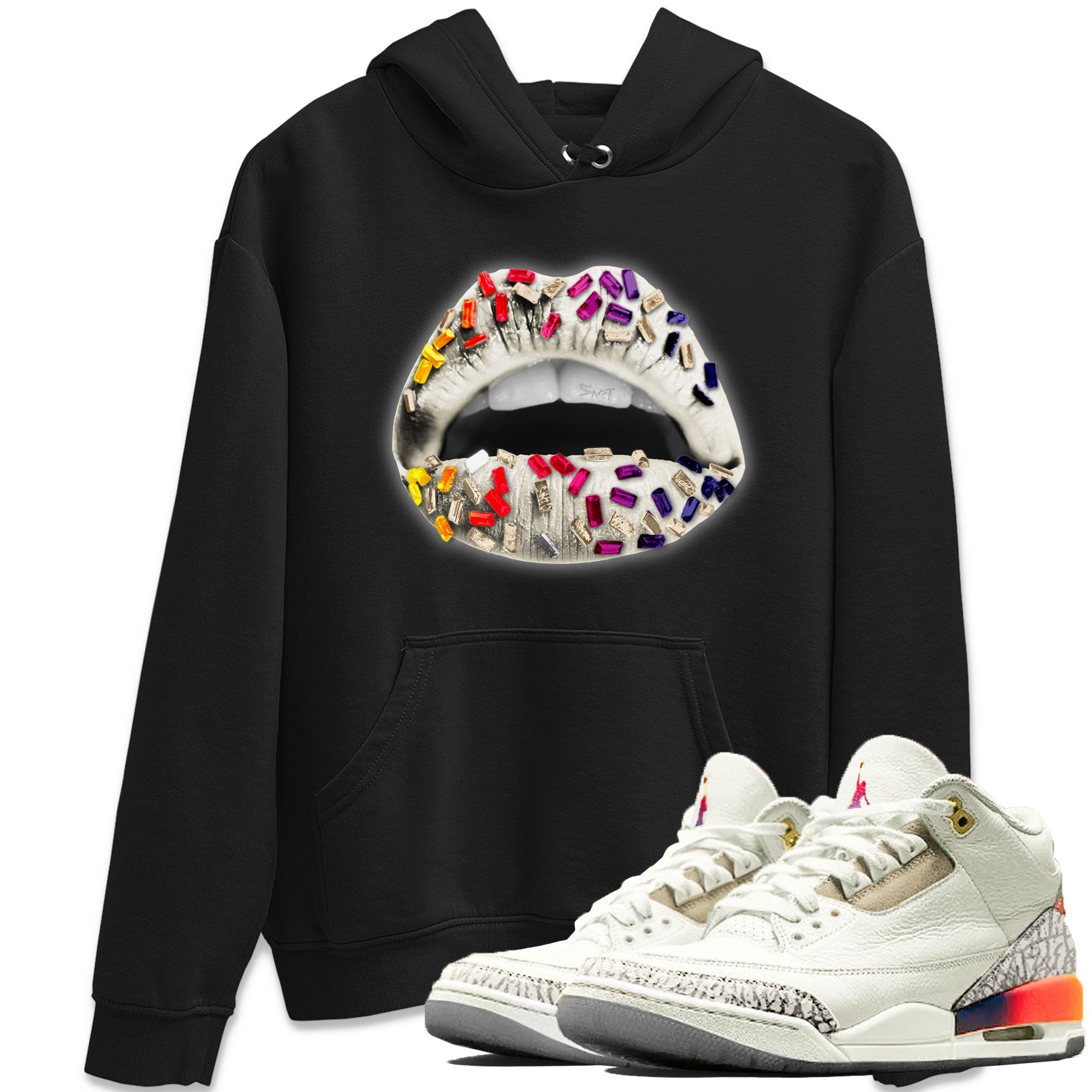 Air Jordan 3 X J Balvin shirt to match jordans Lips Jewel Streetwear Sneaker Shirt Air Jordan 3 X J Balvin Drip Gear Zone Sneaker Matching Clothing LGBT Pride T-Shirt Unisex Black 1 T-Shirt