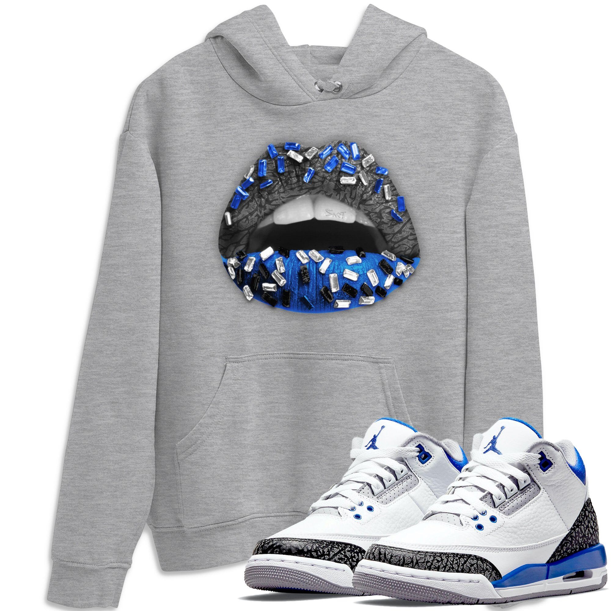 Jordan 3 Racer Blue Shirt To Match Jordans Lips Jewel Sneaker Tees Jordan 3 Racer Blue Drip Gear Zone Sneaker Matching Clothing Unisex Shirts