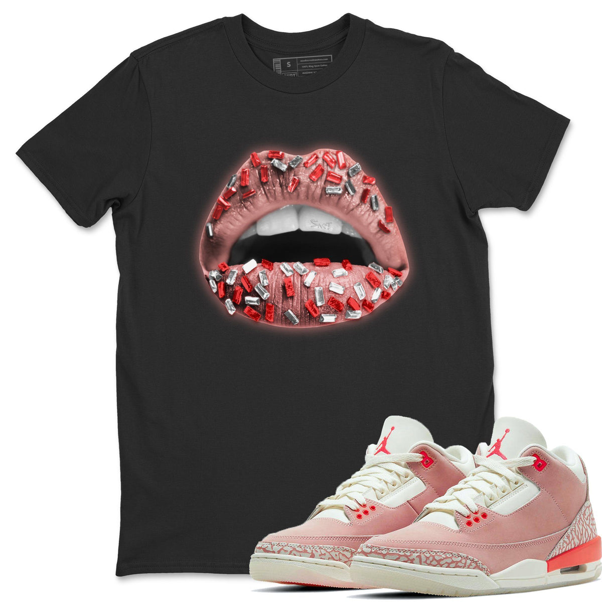 Jordan 3 Rust Pink Shirt To Match Jordans Lips Jewel Sneaker Tees Jordan 3 Rust Pink Drip Gear Zone Sneaker Matching Clothing Unisex Shirts