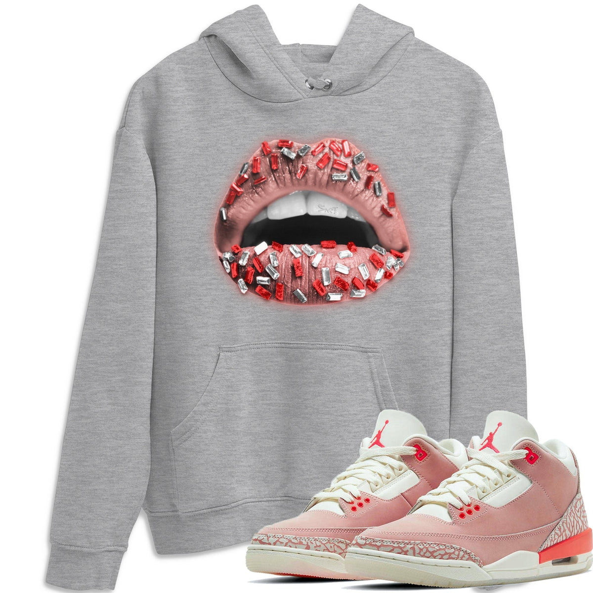 Jordan 3 Rust Pink Shirt To Match Jordans Lips Jewel Sneaker Tees Jordan 3 Rust Pink Drip Gear Zone Sneaker Matching Clothing Unisex Shirts