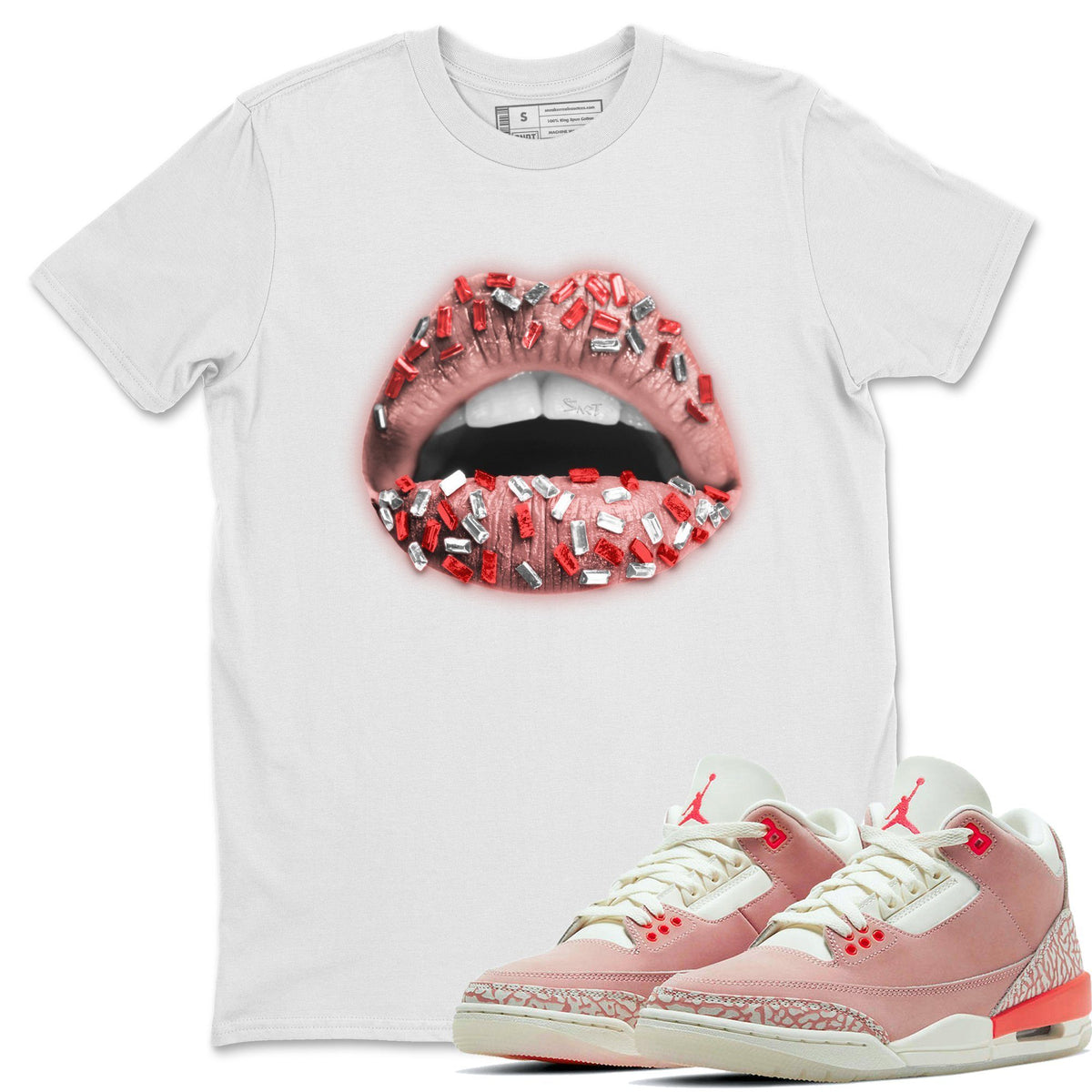 Jordan 3 Rust Pink Shirt To Match Jordans Lips Jewel Sneaker Tees Jordan 3 Rust Pink Drip Gear Zone Sneaker Matching Clothing Unisex Shirts