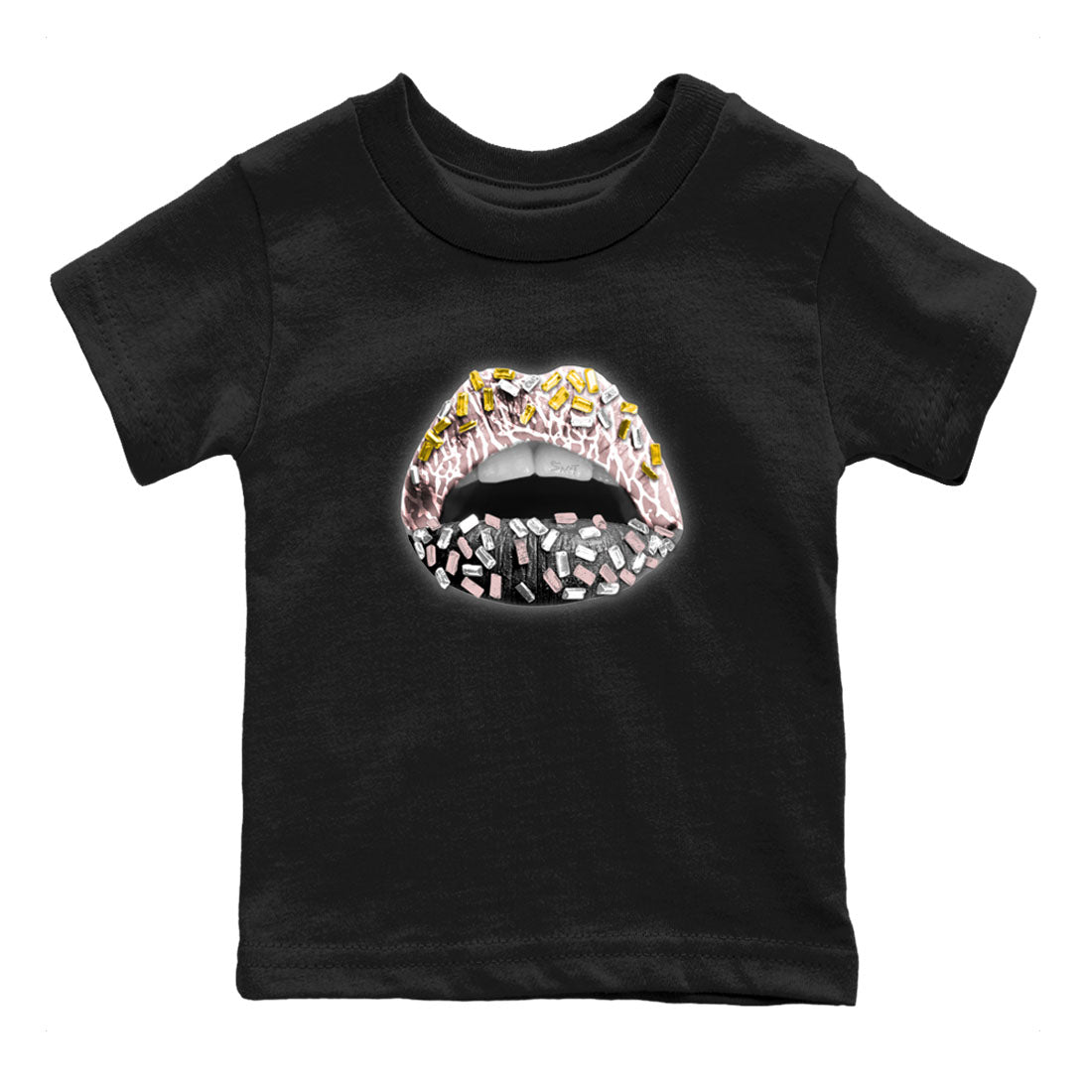 Air Jordan 3 GS Vintage Floral shirt to match jordans Lips Jewel sneaker tees 3s Vintage Floral Drip Gear Zone baby toddler Black 2 cotton Shirt