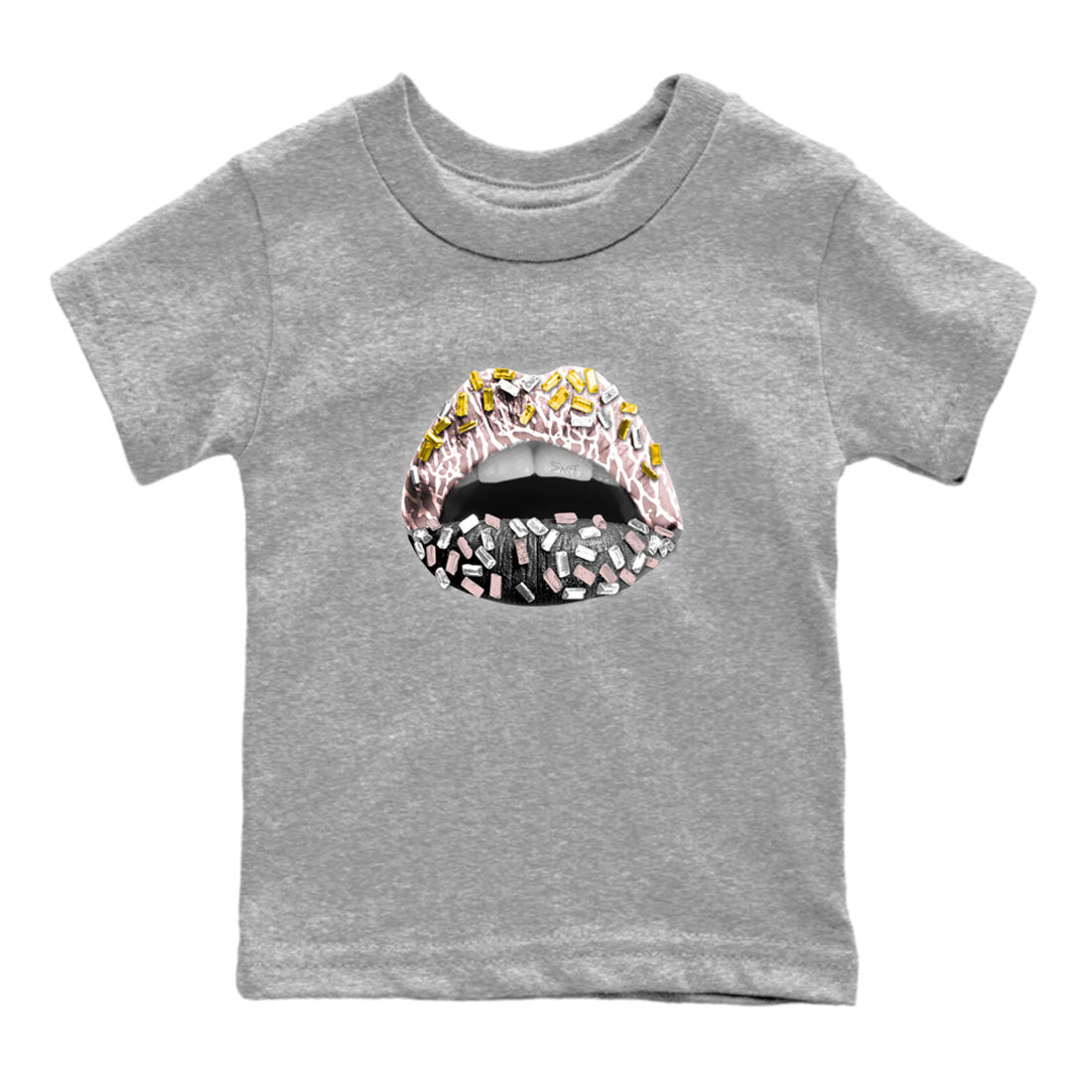Air Jordan 3 GS Vintage Floral shirt to match jordans Lips Jewel sneaker tees 3s Vintage Floral Drip Gear Zone baby toddler Heather Grey 2 cotton Shirt