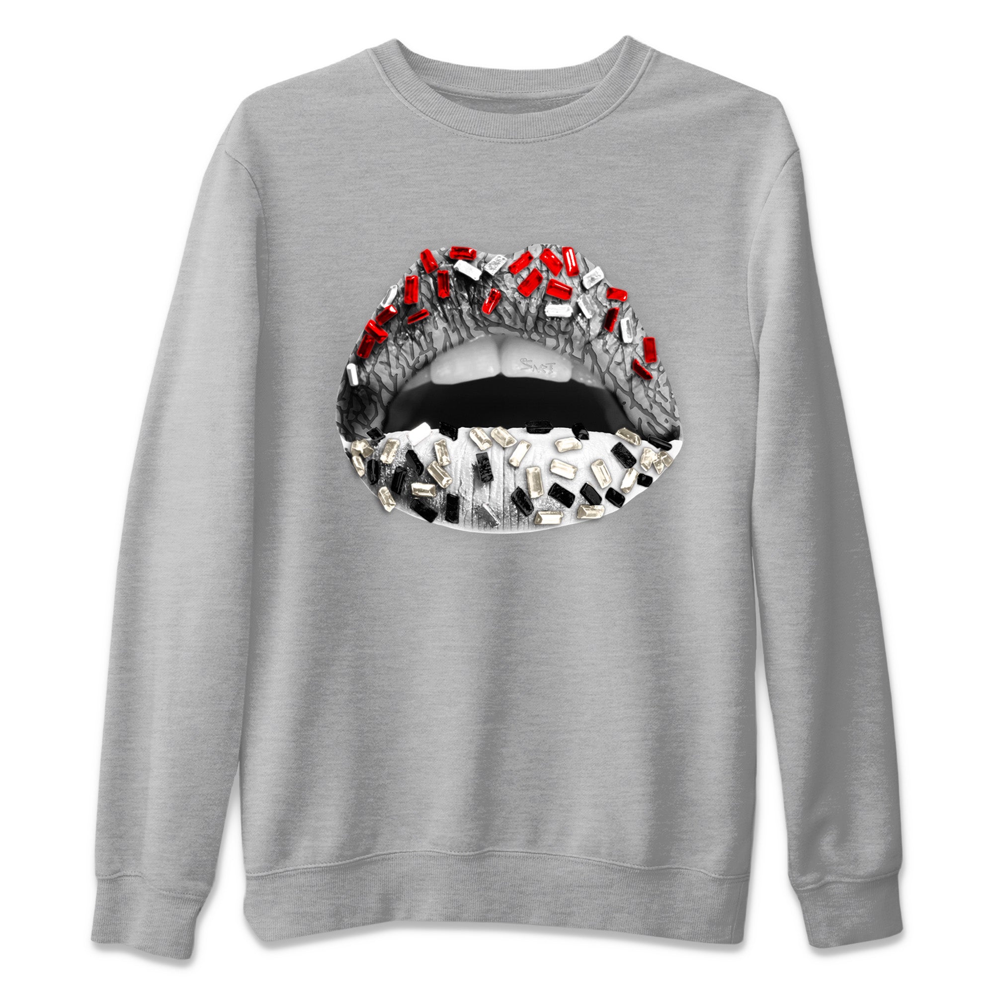 Air Jordan 3 White Cement Shirt To Match Jordans Lips Jewel Sneaker Tees Air Jordan 3 Retro White Cement Drip Gear Zone Sneaker Matching Clothing Unisex Shirts Heather Grey 2