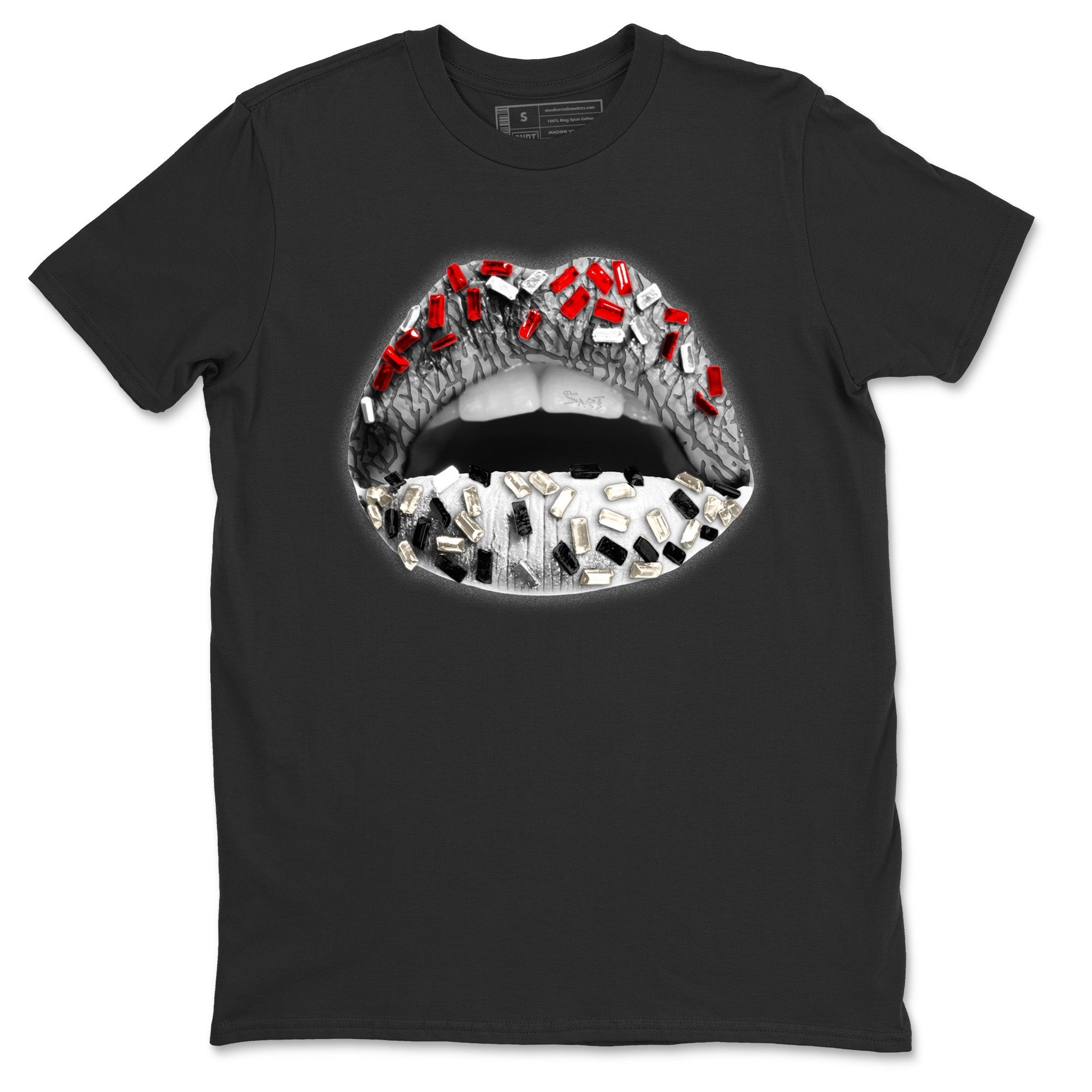Air Jordan 3 White Cement Shirt To Match Jordans Lips Jewel Sneaker Tees Air Jordan 3 Retro White Cement Drip Gear Zone Sneaker Matching Clothing Unisex Shirts Black 2
