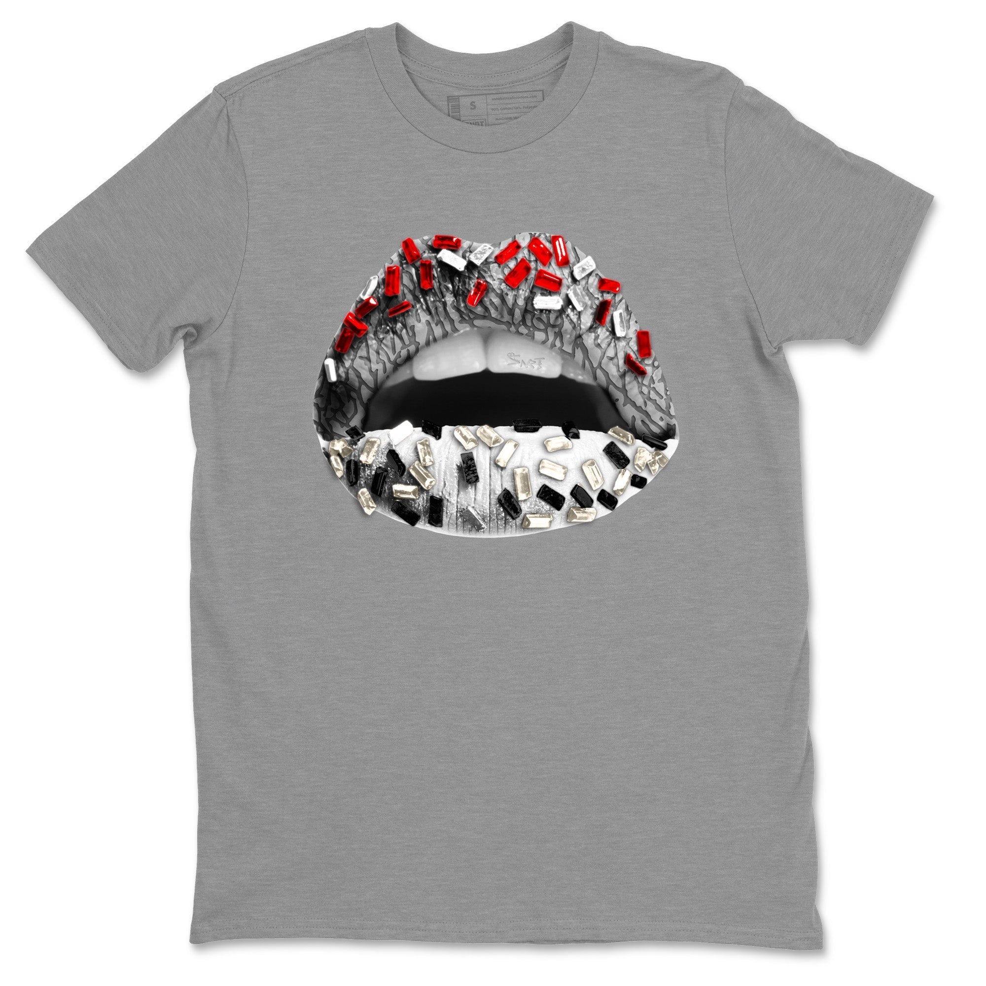 Air Jordan 3 White Cement Shirt To Match Jordans Lips Jewel Sneaker Tees Air Jordan 3 Retro White Cement Drip Gear Zone Sneaker Matching Clothing Unisex Shirts Heather Grey 2