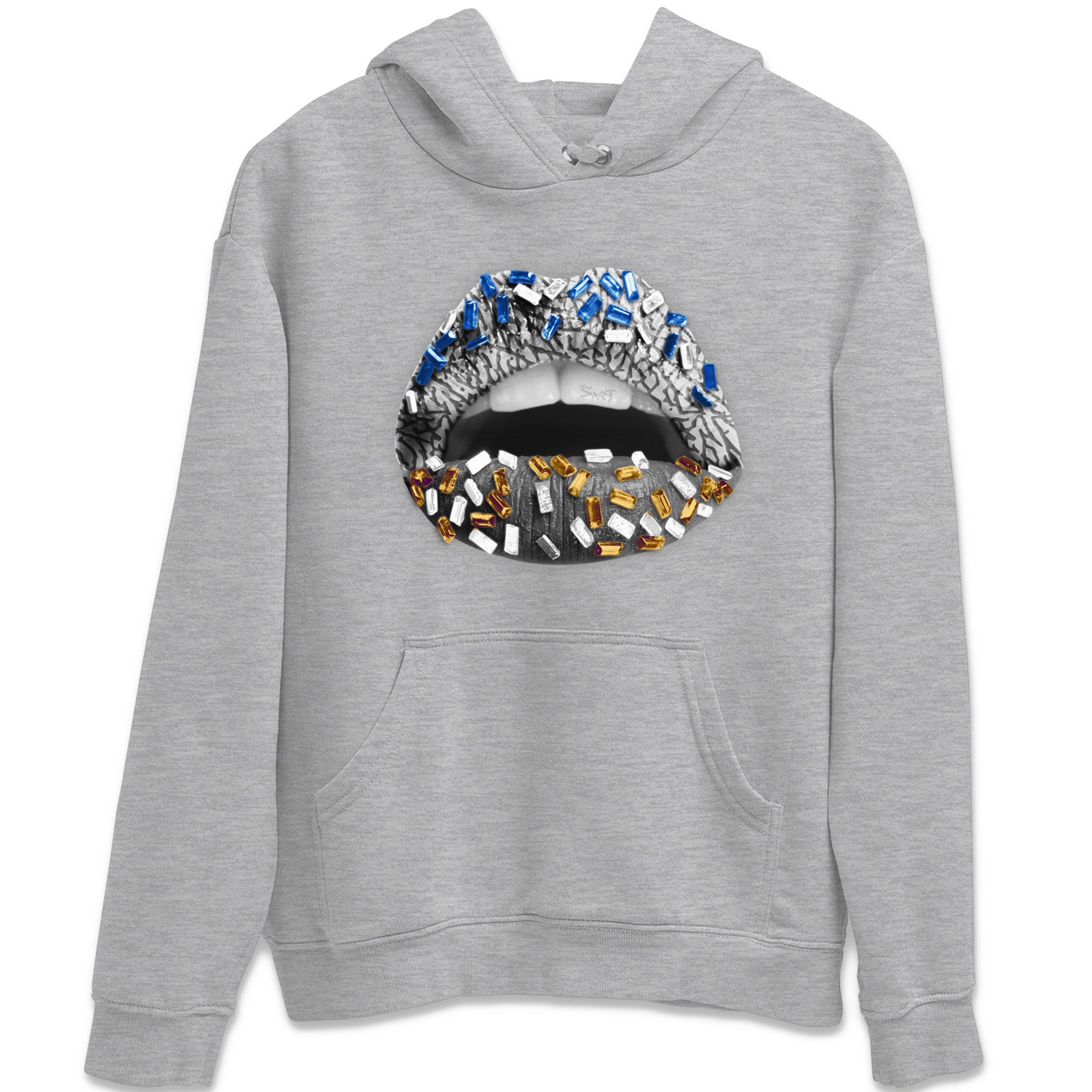 Air Jordan 3 Wizards Sneaker Match Tees Lips Jewel Streetwear Sneaker Shirt Air Jordan 3 Retro Wizards Sneaker Release Tees Unisex Shirts Heather Grey 2