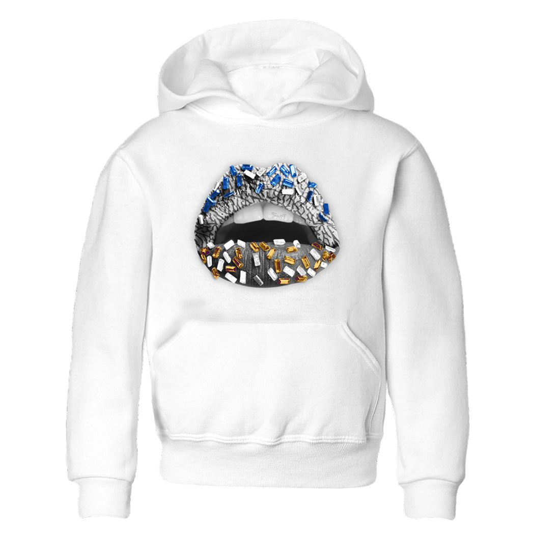 Air Jordan 3 Wizards Sneaker Match Tees Lips Jewel Streetwear Sneaker Shirt Air Jordan 3 Retro Wizards Sneaker Release Tees Kids Shirts White 2