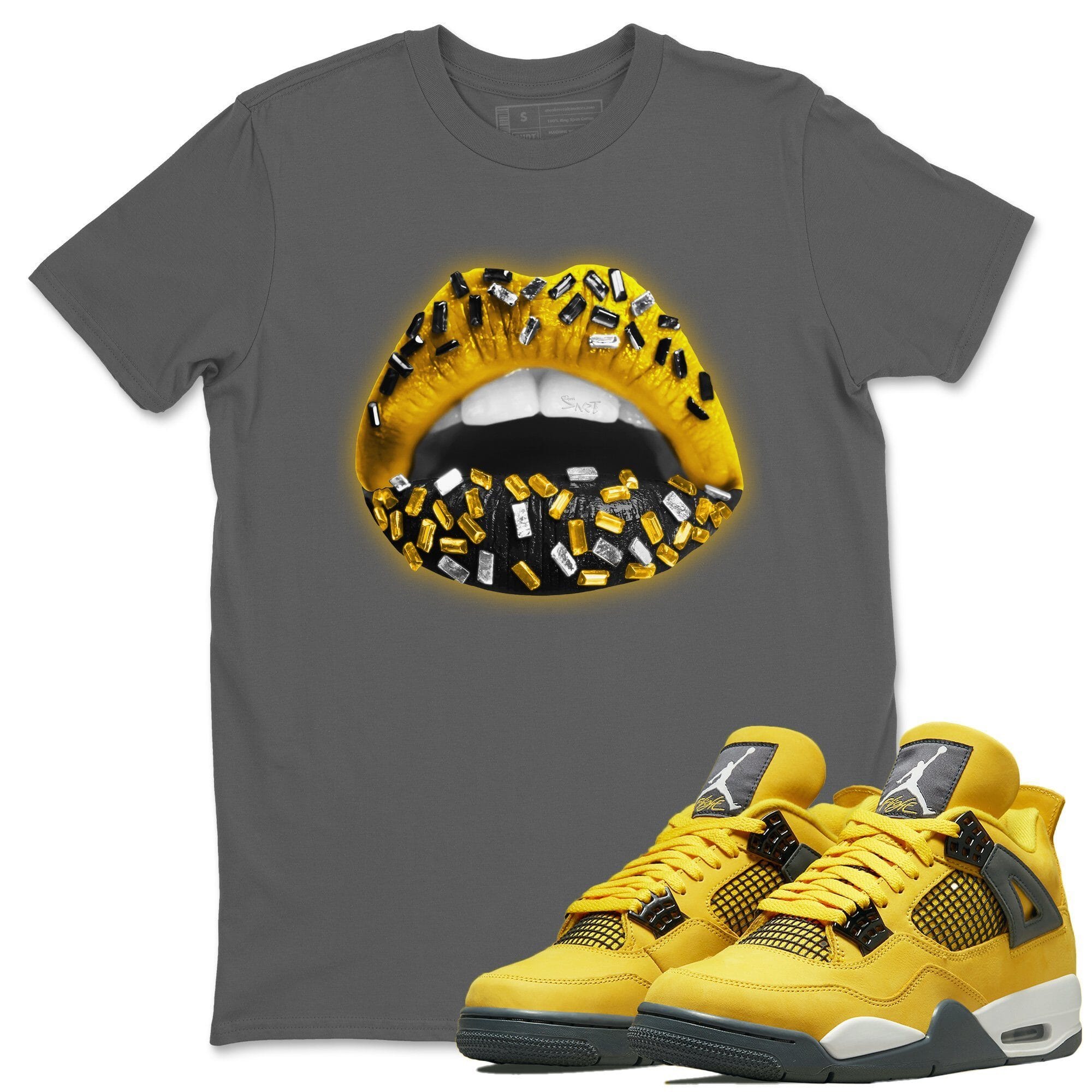 Jordan 4 Lightning Shirt To Match Jordans Lips Jewel Sneaker Tees Jordan 4 Lightning Drip Gear Zone Sneaker Matching Clothing Unisex Shirts