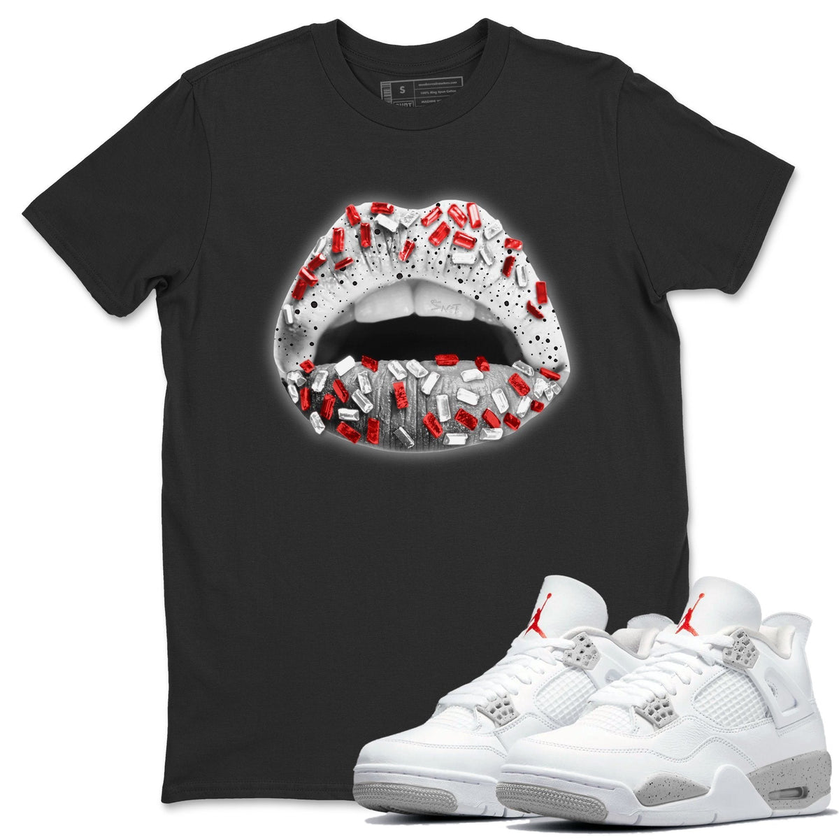 Jordan 4 Tech Grey Shirt To Match Jordans Lips Jewel Sneaker Tees Jordan 4 Tech Grey Drip Gear Zone Sneaker Matching Clothing Unisex Shirts