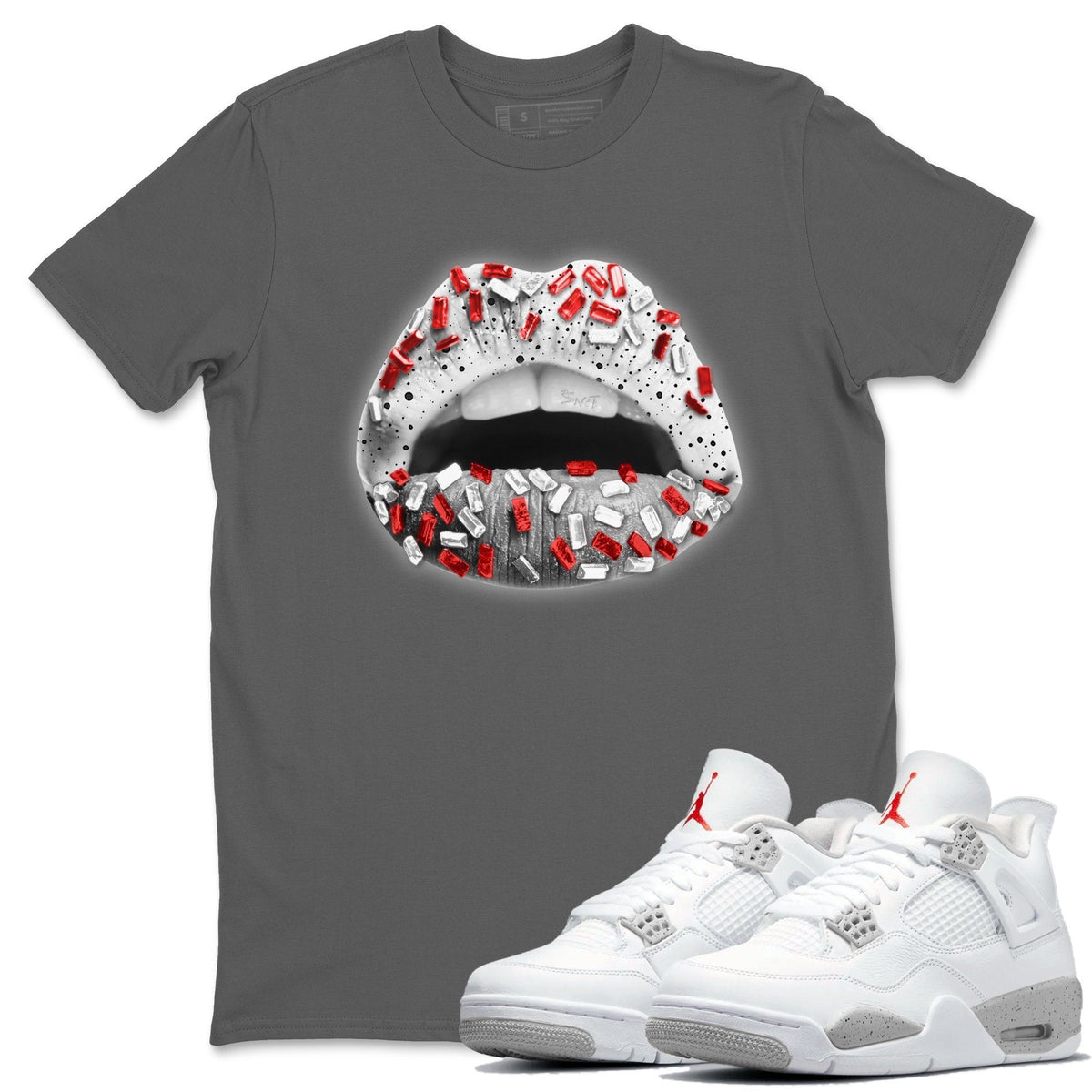 Jordan 4 Tech Grey Shirt To Match Jordans Lips Jewel Sneaker Tees Jordan 4 Tech Grey Drip Gear Zone Sneaker Matching Clothing Unisex Shirts