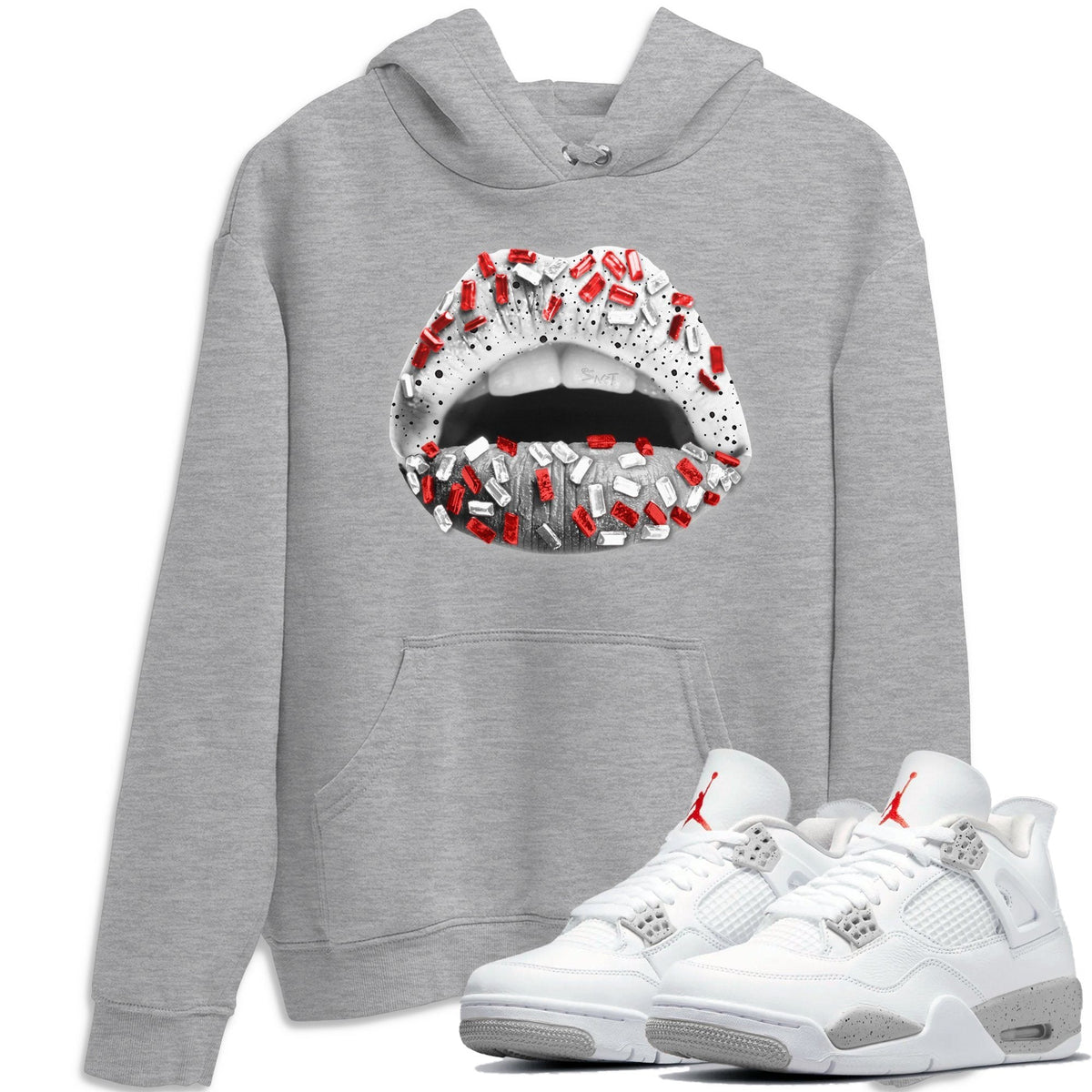 Jordan 4 Tech Grey Shirt To Match Jordans Lips Jewel Sneaker Tees Jordan 4 Tech Grey Drip Gear Zone Sneaker Matching Clothing Unisex Shirts