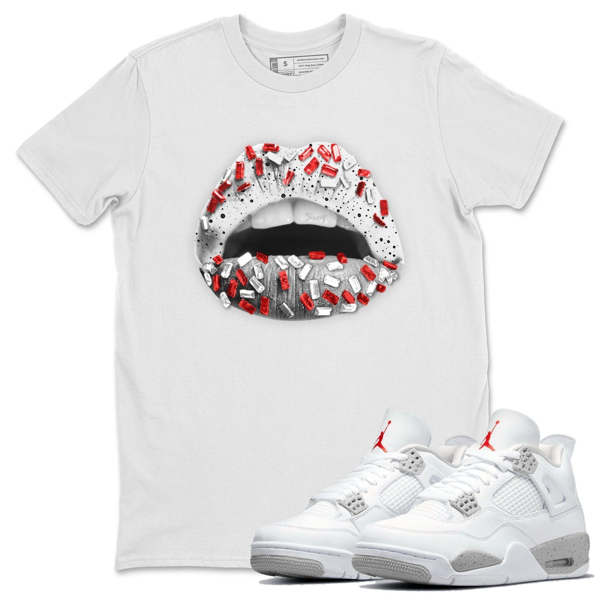 Jordan 4 Tech Grey Shirt To Match Jordans Lips Jewel Sneaker Tees Jordan 4 Tech Grey Drip Gear Zone Sneaker Matching Clothing Unisex Shirts