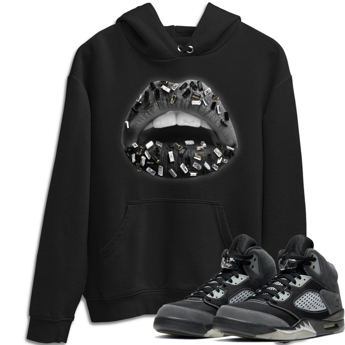 Jordan 5 Anthracite Shirt To Match Jordans Lips Jewel Sneaker Tees Jordan 5 Anthracite Drip Gear Zone Sneaker Matching Clothing Unisex Shirts