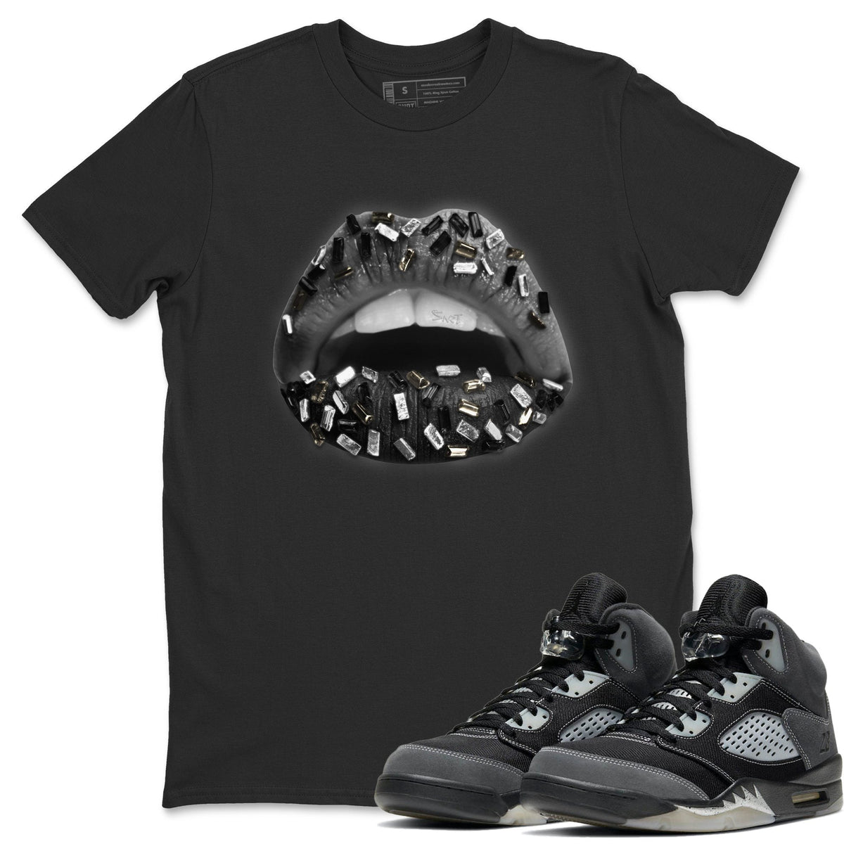Jordan 5 Anthracite Shirt To Match Jordans Lips Jewel Sneaker Tees Jordan 5 Anthracite Drip Gear Zone Sneaker Matching Clothing Unisex Shirts