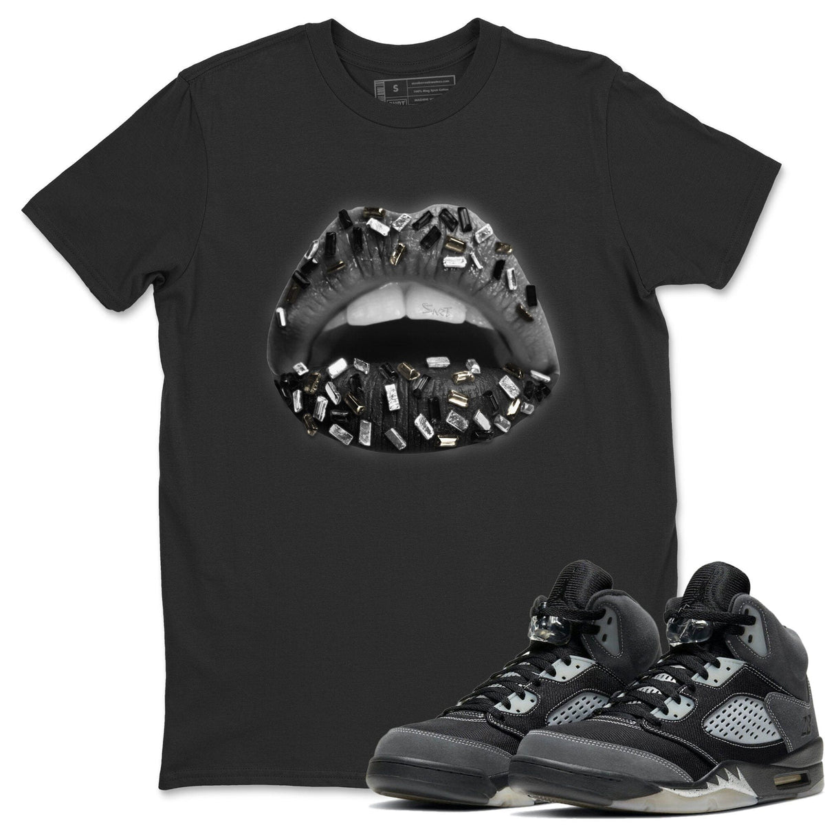Jordan 5 Anthracite Shirt To Match Jordans Lips Jewel Sneaker Tees Jordan 5 Anthracite Drip Gear Zone Sneaker Matching Clothing Unisex Shirts