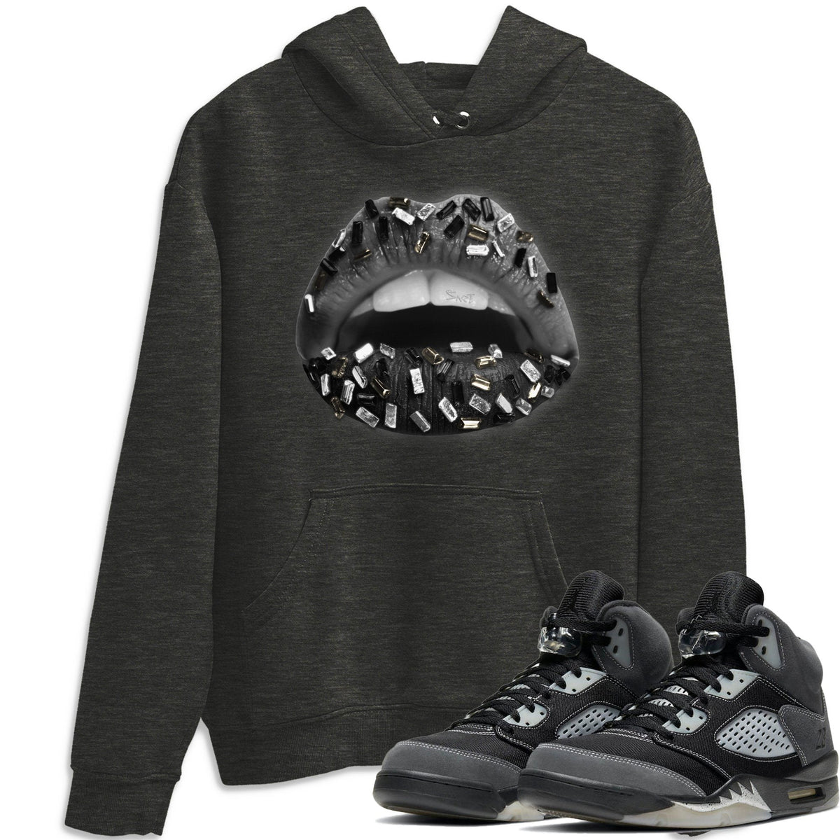 Jordan 5 Anthracite Shirt To Match Jordans Lips Jewel Sneaker Tees Jordan 5 Anthracite Drip Gear Zone Sneaker Matching Clothing Unisex Shirts