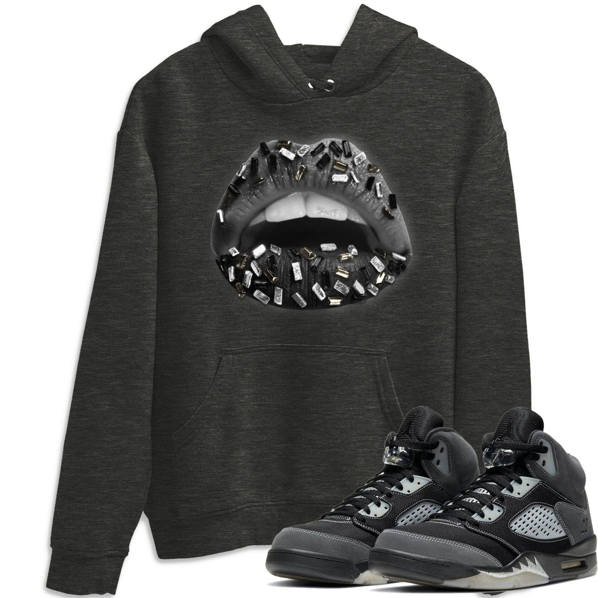 Jordan 5 Anthracite Shirt To Match Jordans Lips Jewel Sneaker Tees Jordan 5 Anthracite Drip Gear Zone Sneaker Matching Clothing Unisex Shirts