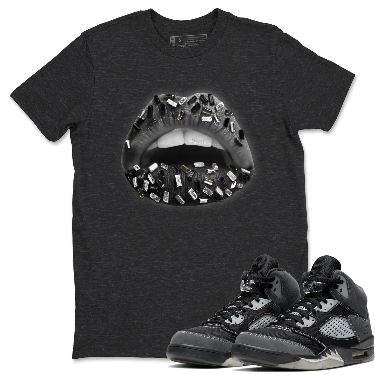 Jordan 5 Anthracite Shirt To Match Jordans Lips Jewel Sneaker Tees Jordan 5 Anthracite Drip Gear Zone Sneaker Matching Clothing Unisex Shirts