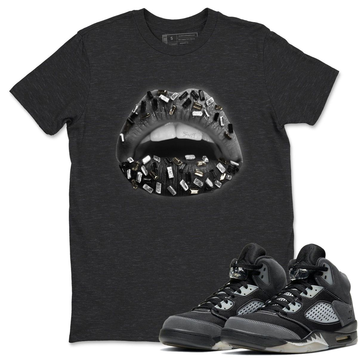 Jordan 5 Anthracite Shirt To Match Jordans Lips Jewel Sneaker Tees Jordan 5 Anthracite Drip Gear Zone Sneaker Matching Clothing Unisex Shirts