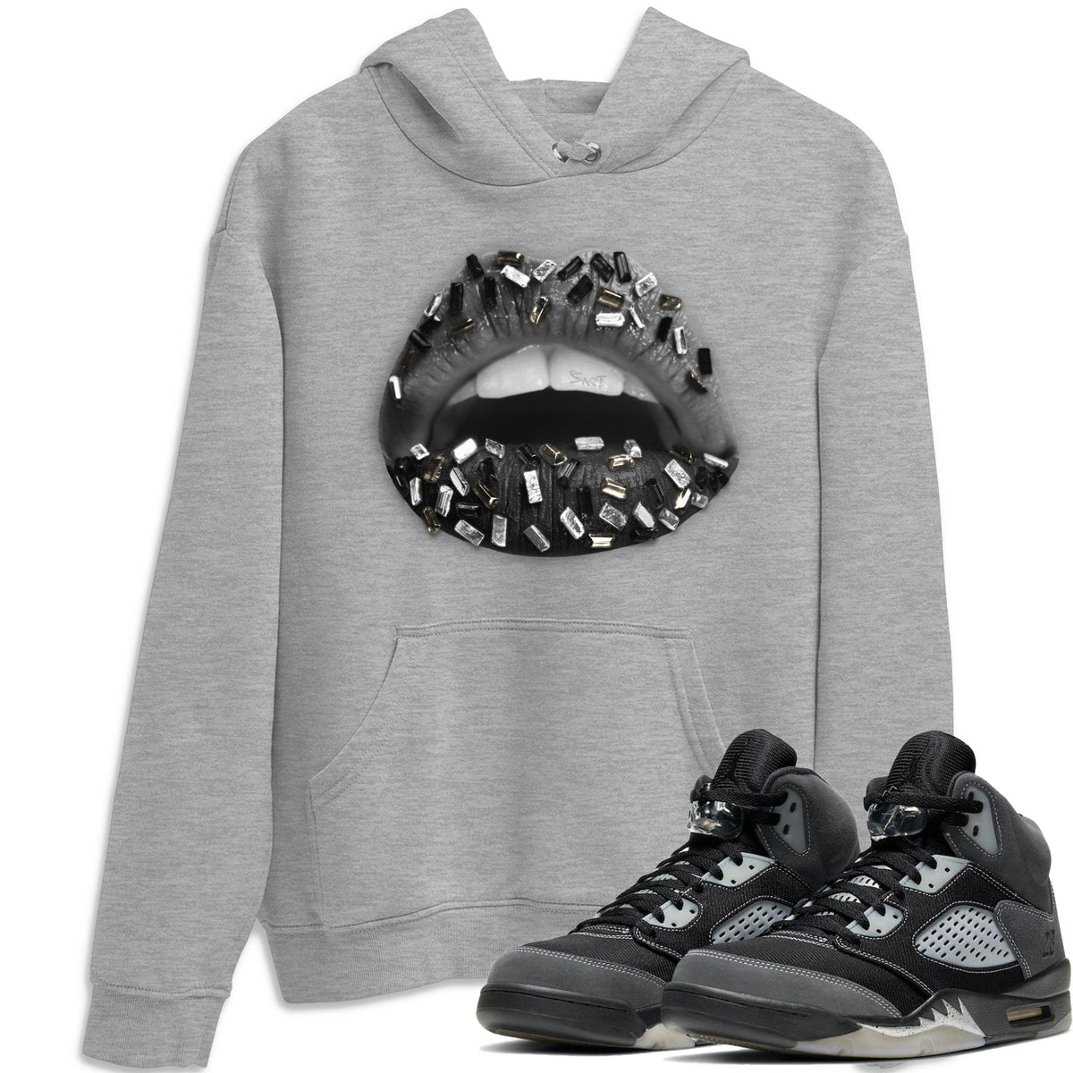 Jordan 5 Anthracite Shirt To Match Jordans Lips Jewel Sneaker Tees Jordan 5 Anthracite Drip Gear Zone Sneaker Matching Clothing Unisex Shirts