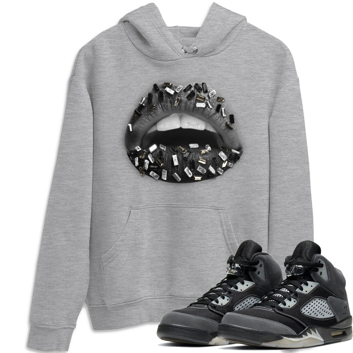 Jordan 5 Anthracite Shirt To Match Jordans Lips Jewel Sneaker Tees Jordan 5 Anthracite Drip Gear Zone Sneaker Matching Clothing Unisex Shirts
