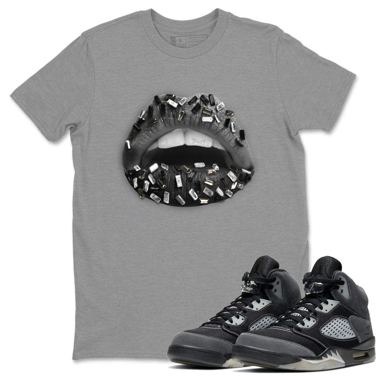Jordan 5 Anthracite Shirt To Match Jordans Lips Jewel Sneaker Tees Jordan 5 Anthracite Drip Gear Zone Sneaker Matching Clothing Unisex Shirts
