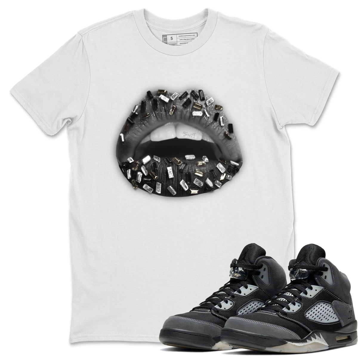 Jordan 5 Anthracite Shirt To Match Jordans Lips Jewel Sneaker Tees Jordan 5 Anthracite Drip Gear Zone Sneaker Matching Clothing Unisex Shirts