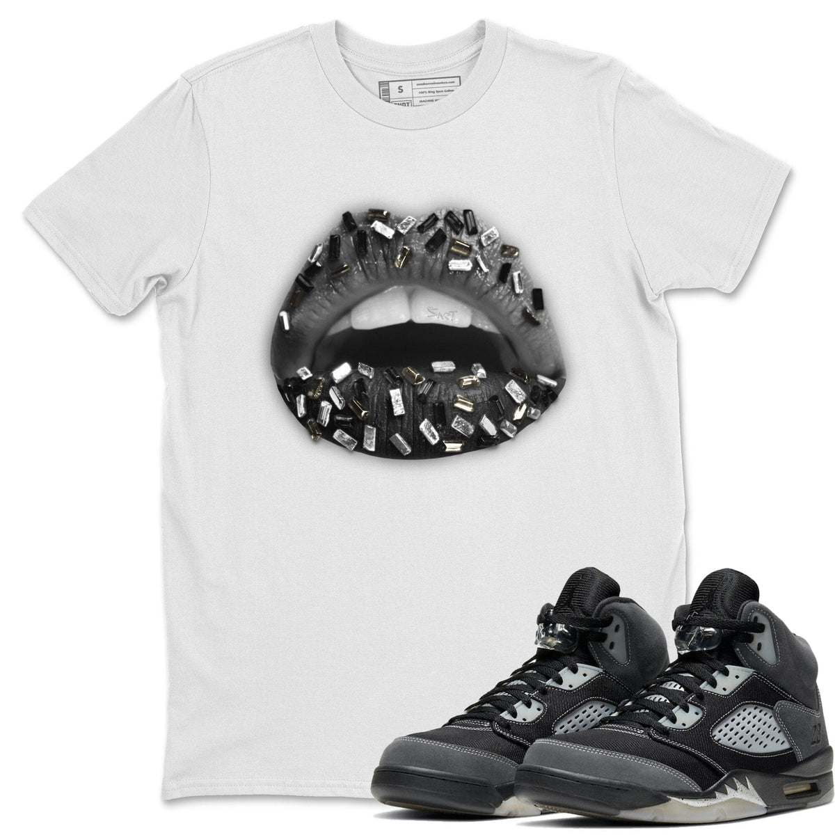 Jordan 5 Anthracite Shirt To Match Jordans Lips Jewel Sneaker Tees Jordan 5 Anthracite Drip Gear Zone Sneaker Matching Clothing Unisex Shirts
