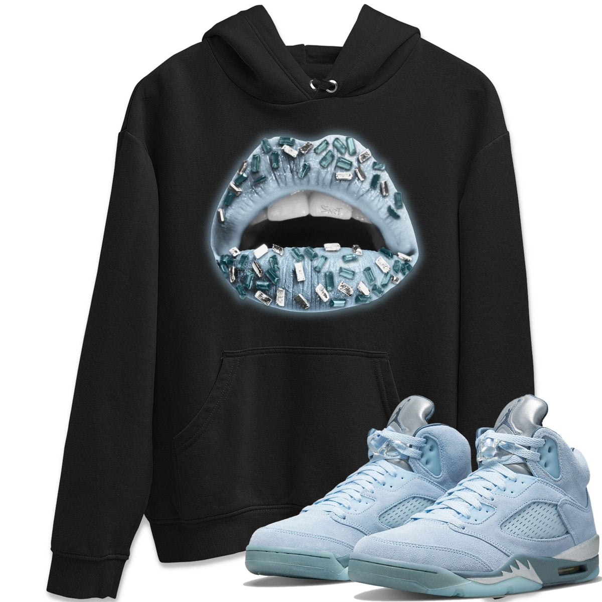 Jordan 5 Blue Bird Shirt To Match Jordans Lips Jewel Sneaker Tees Jordan 5 Blue Bird Drip Gear Zone Sneaker Matching Clothing Unisex Shirts